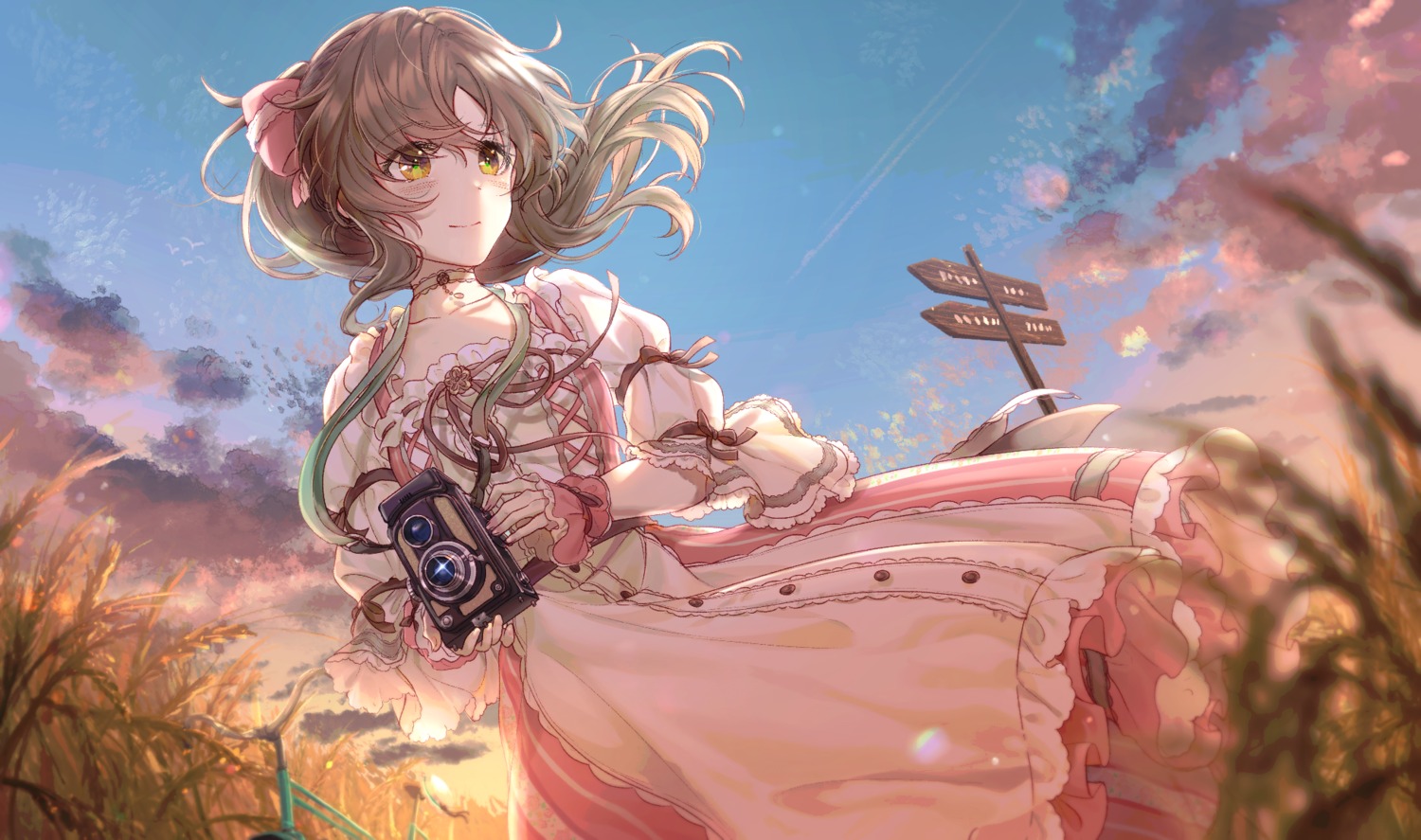 dress, lolita_fashion, rain_(regen), skirt_lift, takamori_aiko, the_idolm@ster, the_idolm@ster_cinderella_girls