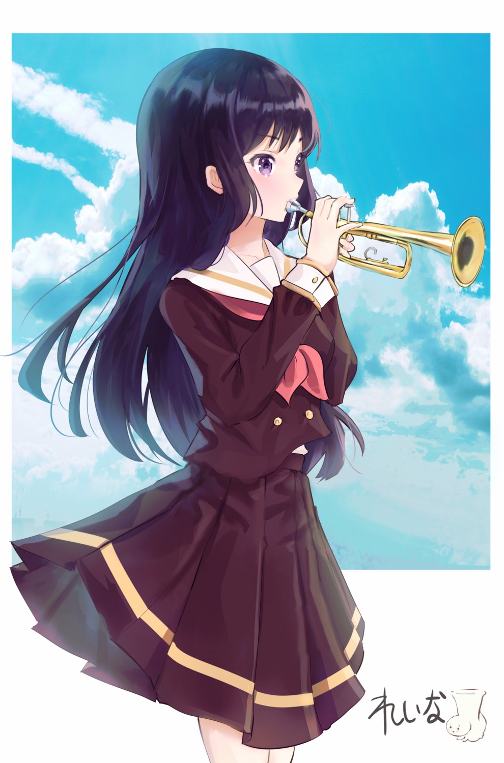 aergia_c, hibike!_euphonium, kousaka_reina, seifuku, skirt_lift