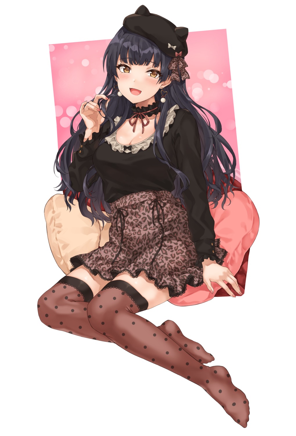 cleavage, mayuzumi_fuyuko, sirurabbit, the_idolm@ster, the_idolm@ster_shiny_colors, thighhighs