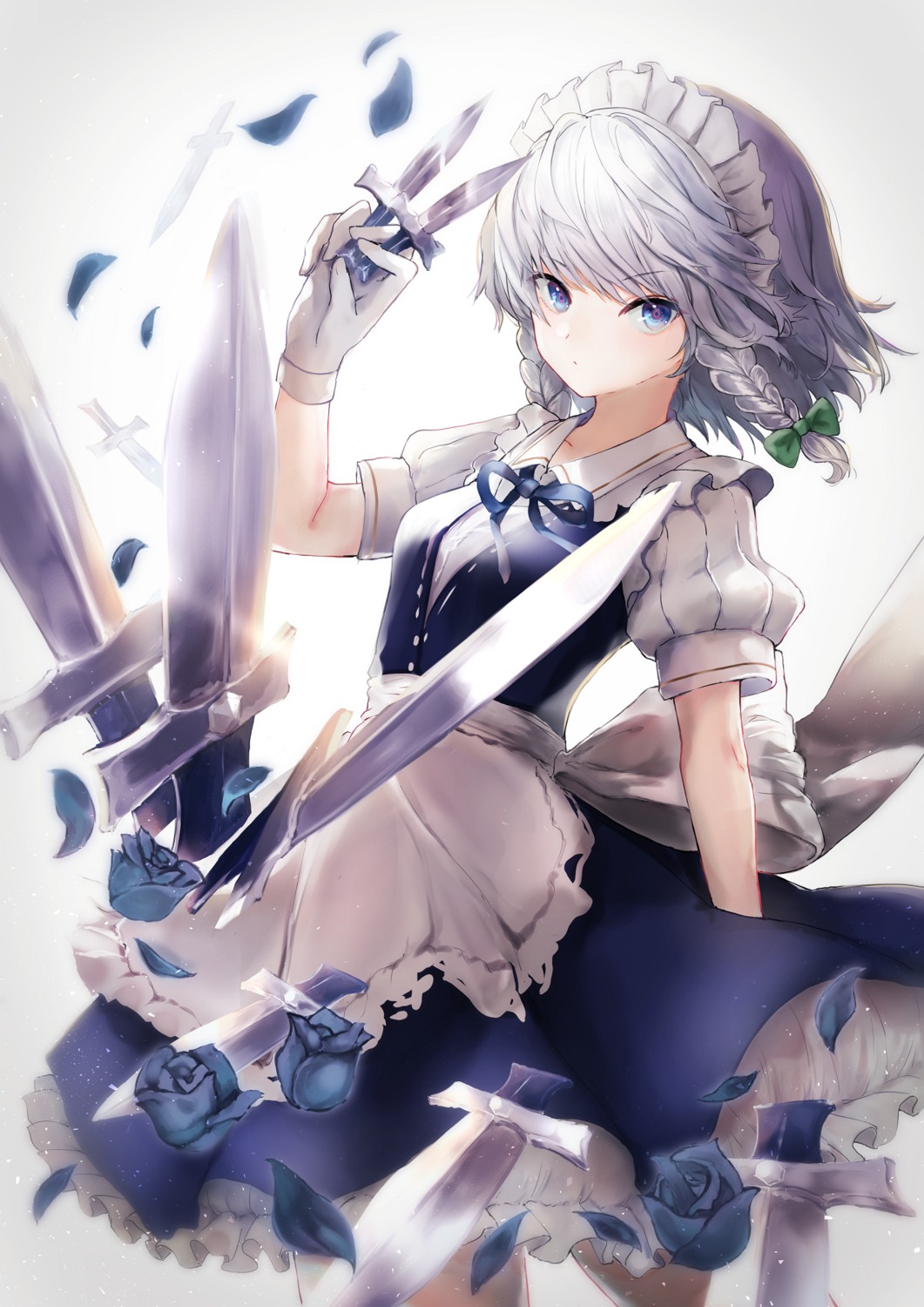 happiness_lilys, izayoi_sakuya, maid, touhou, weapon