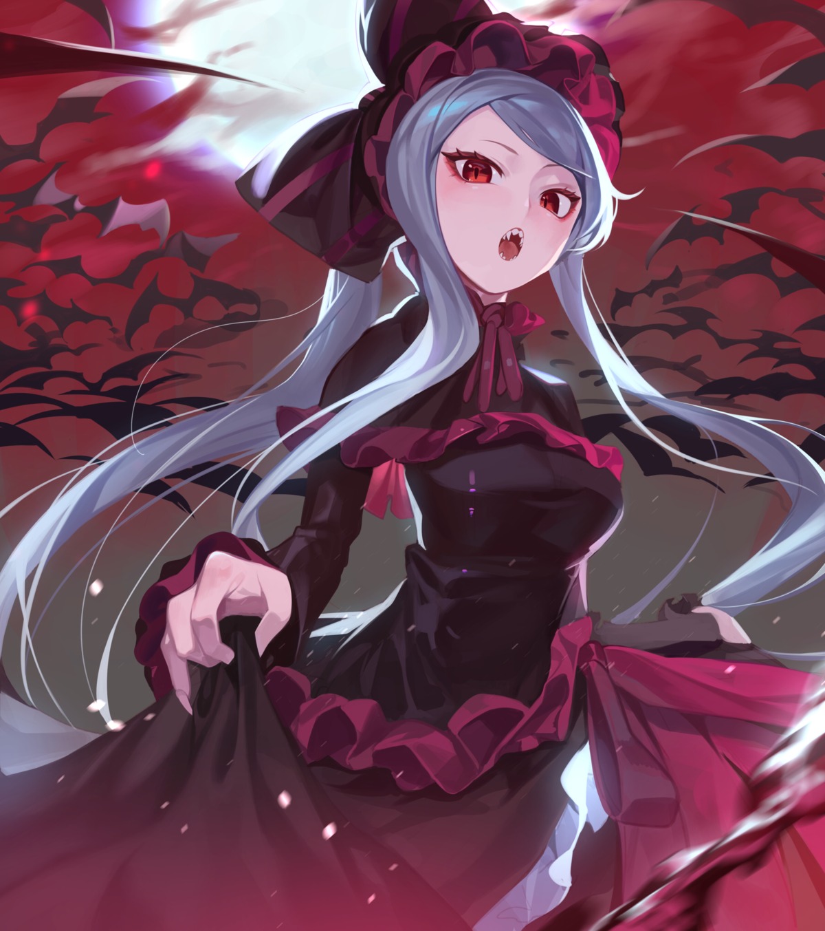 dress, lolita_fashion, overlord, sb_lama, shalltear_bloodfallen, skirt_lift