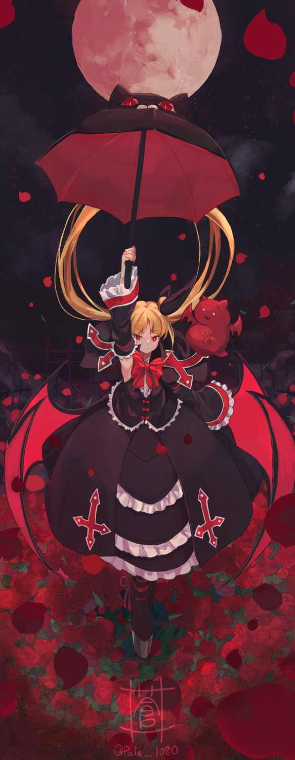 blazblue, gothic_lolita, lolita_fashion, rachel_alucard, sou_(pale_1080), umbrella, wings