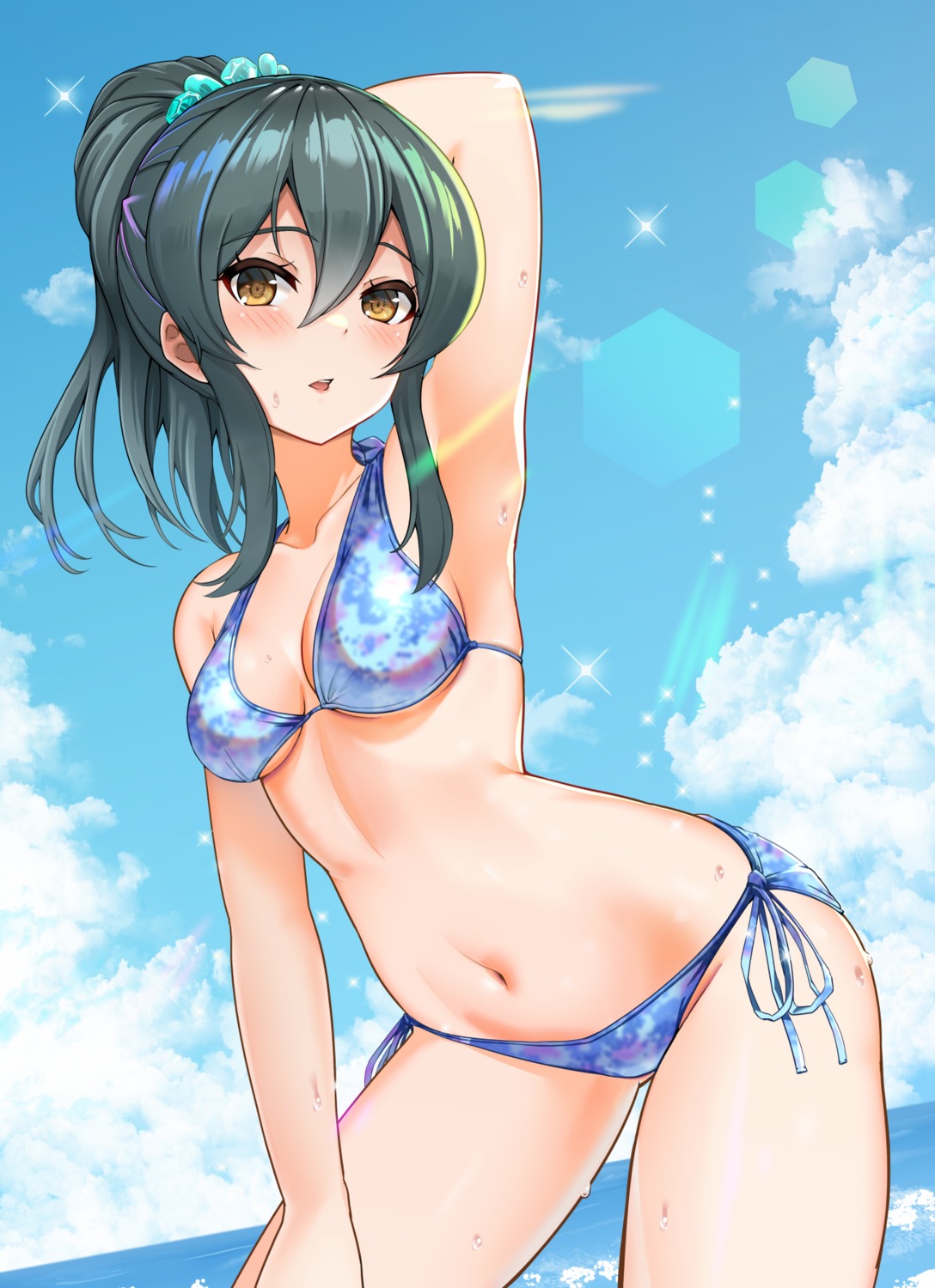 bikini, cleavage, ooishi_izumi, sasorichamaru, swimsuits, the_idolm@ster, the_idolm@ster_cinderella_girls, wet