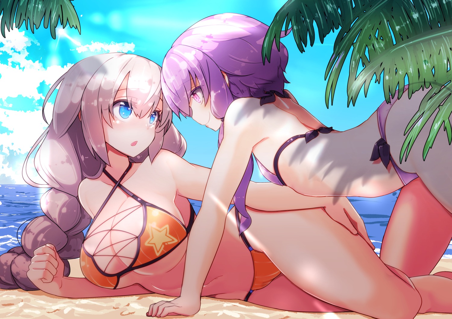 bikini, kizuna_akari, pon_(shind_997), swimsuits, voiceroid, yuri, yuzuki_yukari