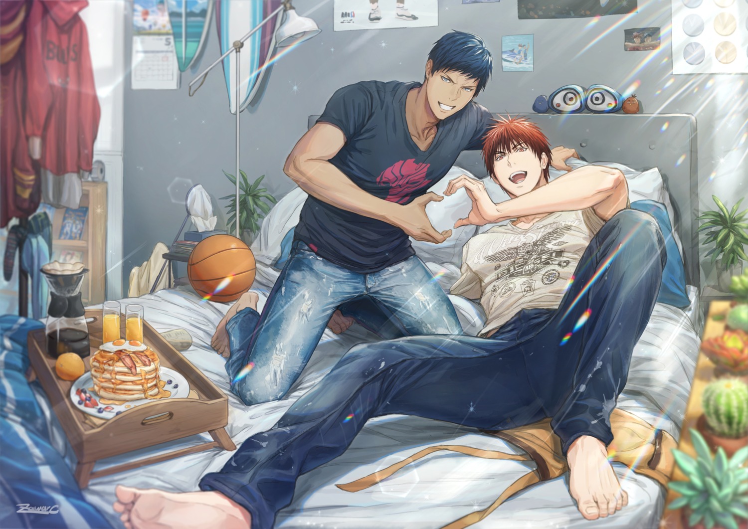 aomine_daiki, kagami_taiga, kuroko_no_basket, male, yaoi, zawar379