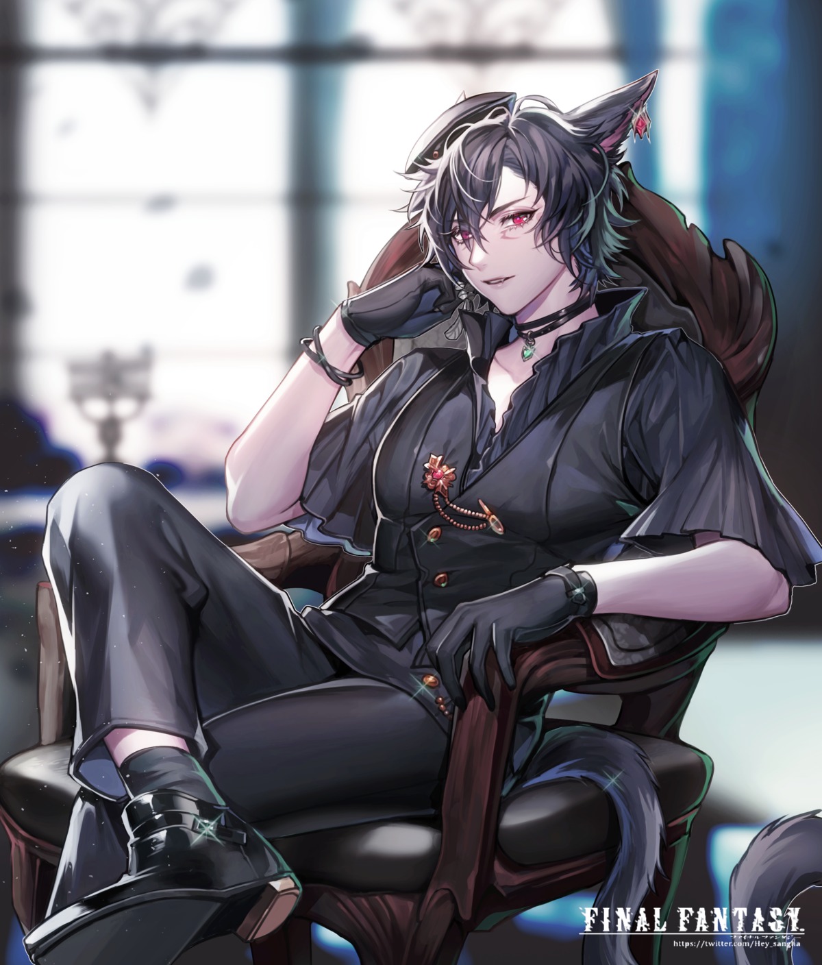 animal_ears, final_fantasy, final_fantasy_xiv, hajun, male, miqo'te