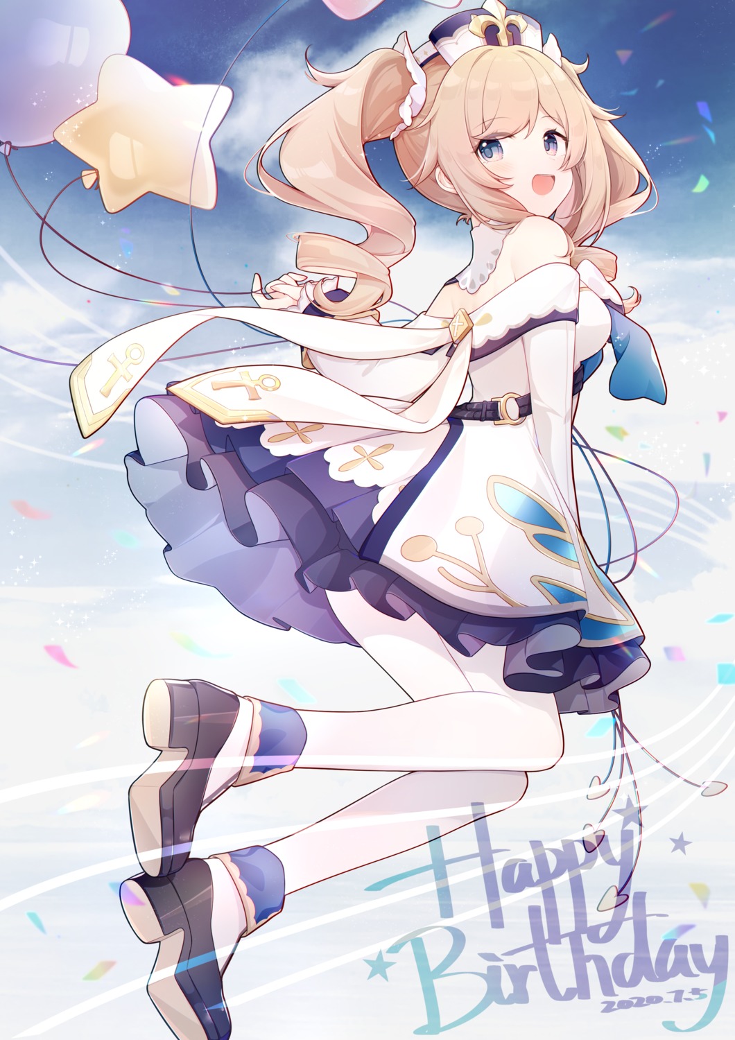 barbara_(genshin_impact), dress, eta, genshin_impact, heels, pantyhose, skirt_lift