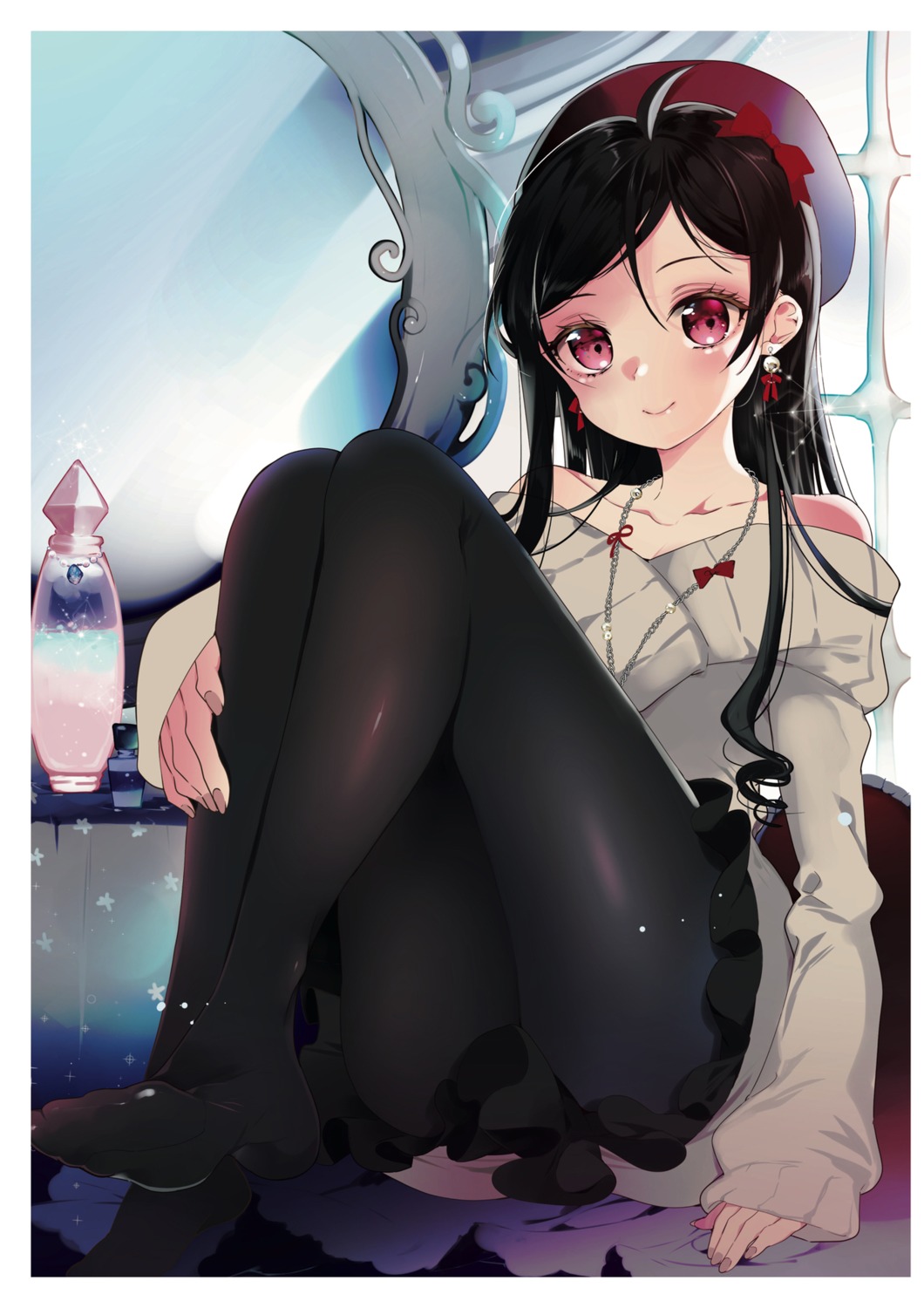 dress, feet, manyako, pantyhose, sweater