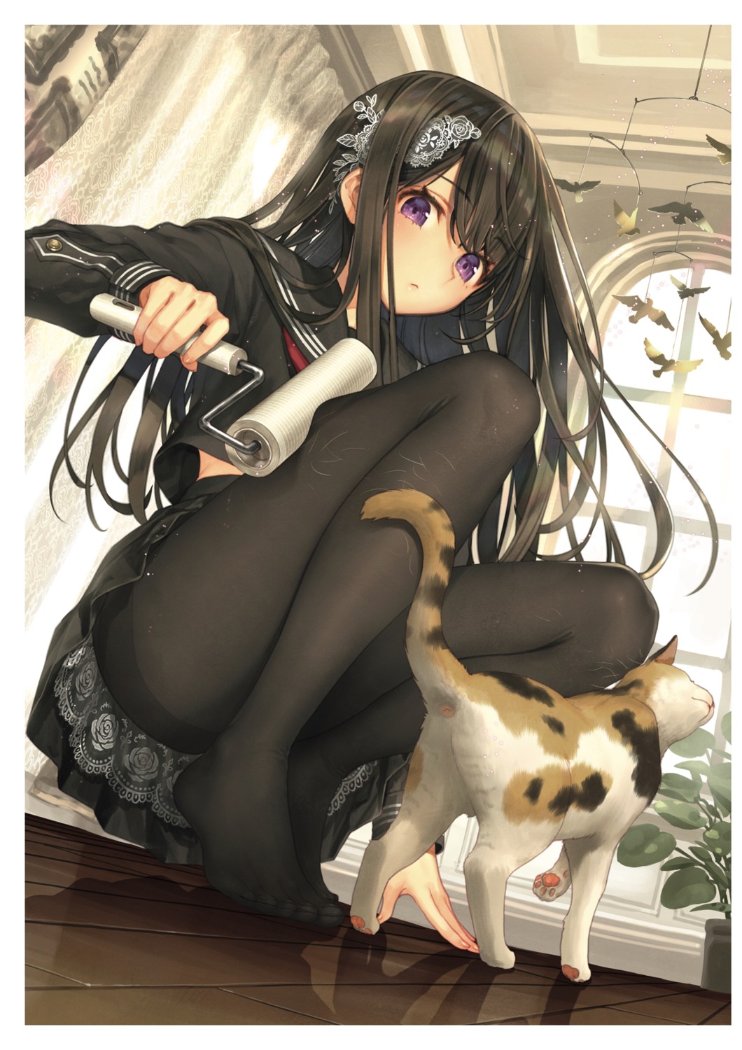 feet, kawaku, neko, pantyhose, seifuku