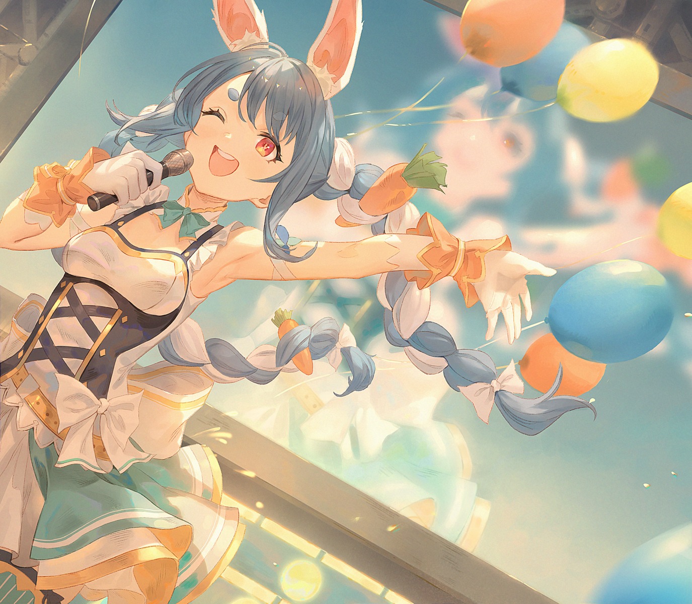animal_ears, bunny_ears, hololive, ruien, thighhighs, usada_pekora
