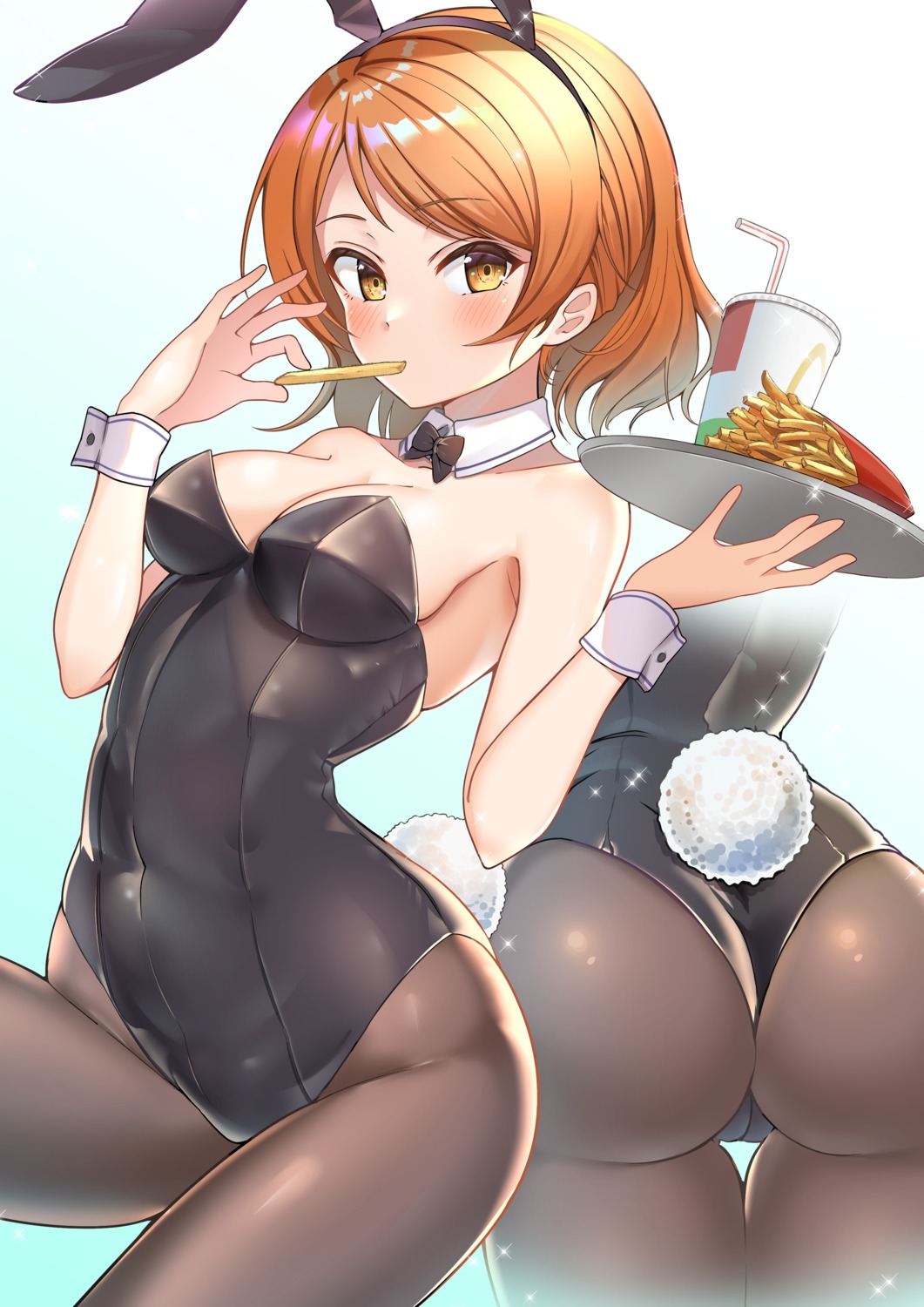 animal_ears, ass, bunny_ears, bunny_girl, houjou_karen, no_bra, pantyhose, sasorichamaru