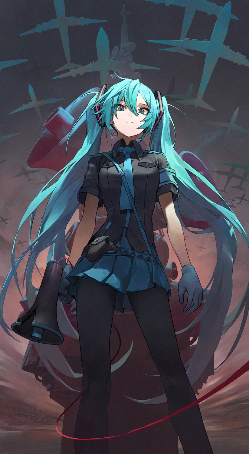 hatsune_miku, koi_wa_sensou_(vocaloid), modare, pantyhose, uniform, vocaloid