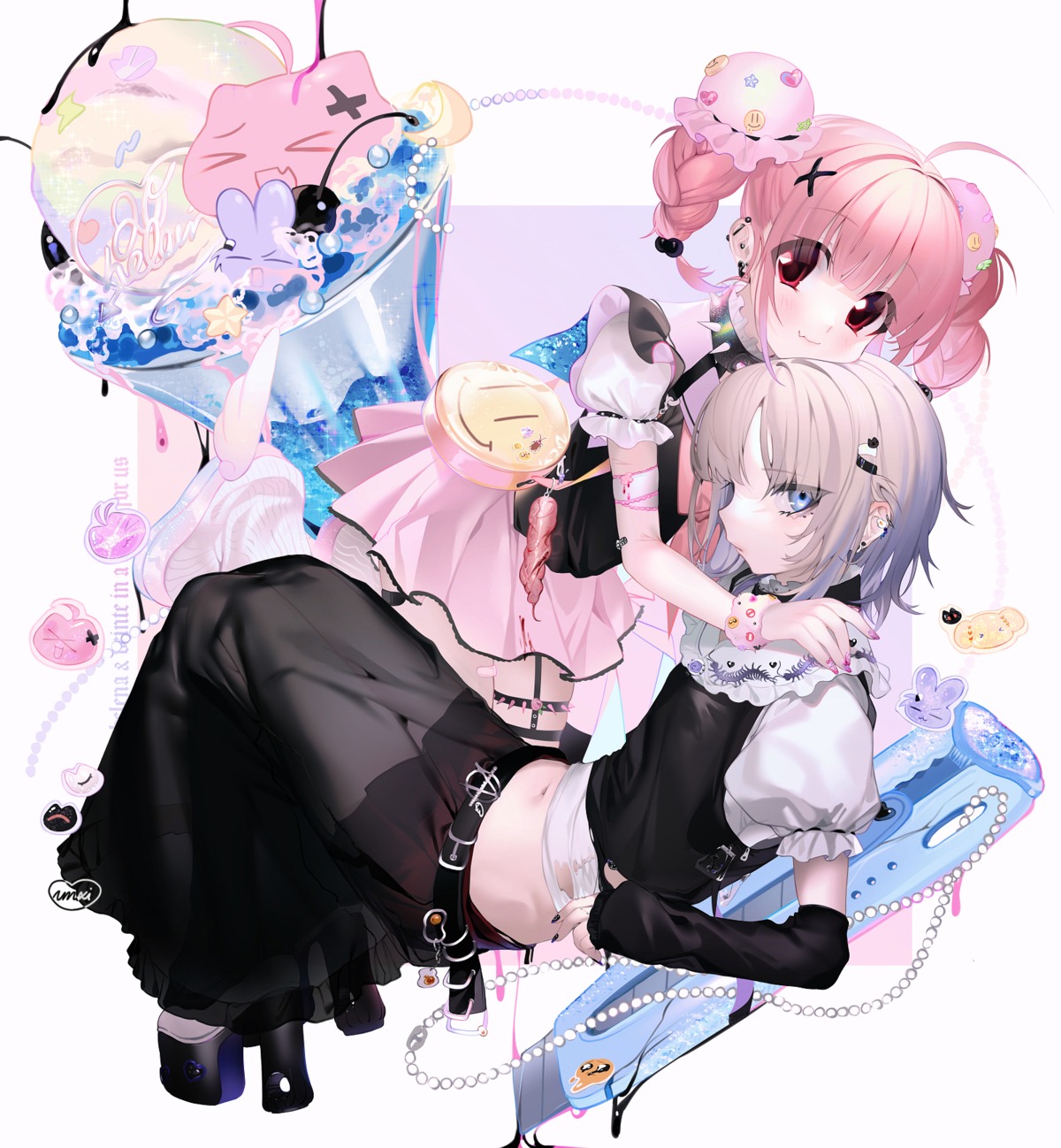 garter, heels, unxi, veinte_(unxi), yuri