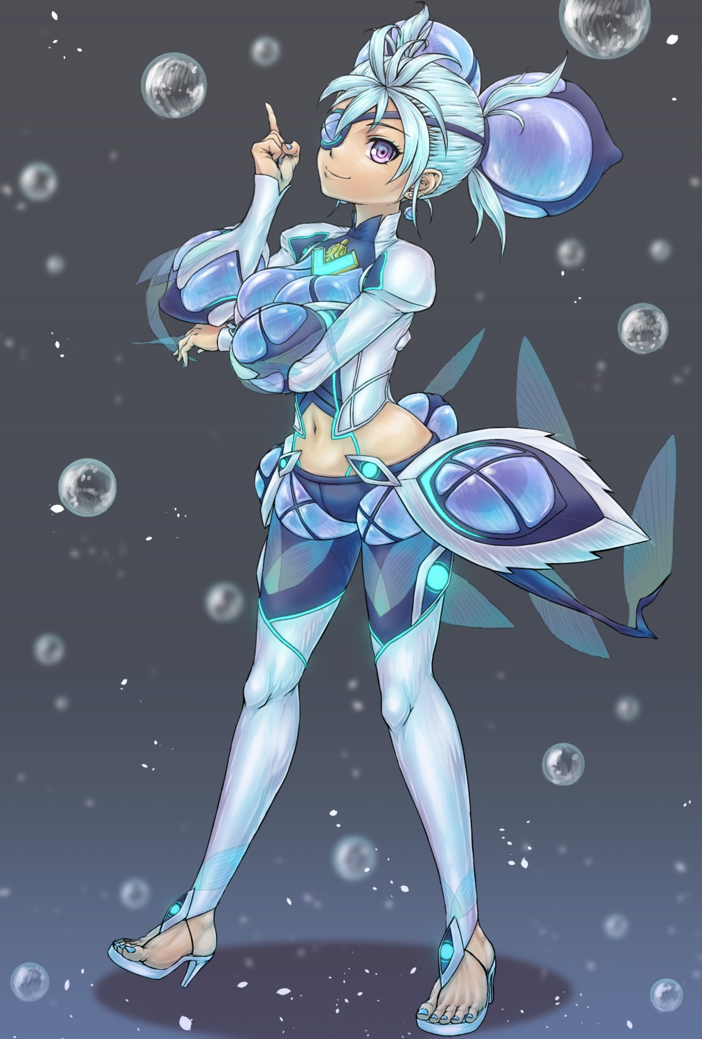 8kkin, eyepatch, heels, mikumari, thighhighs, xenoblade_(series), xenoblade_2