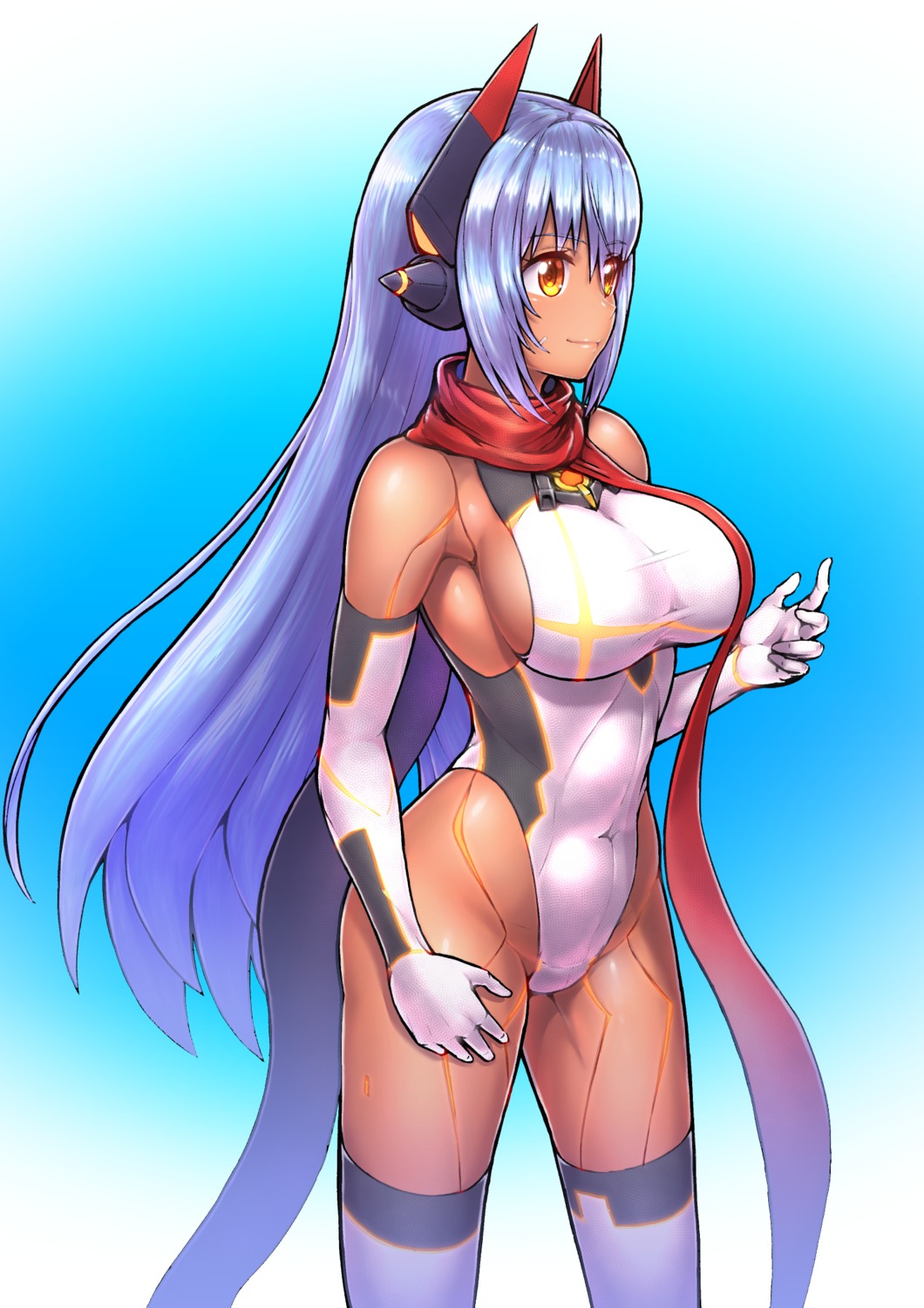 8kkin, armor, bikini, hana_(xenoblade_2), hana_jd, leotard, mecha_musume, swimsuits, thighhighs, xenoblade_(series), xenoblade_2