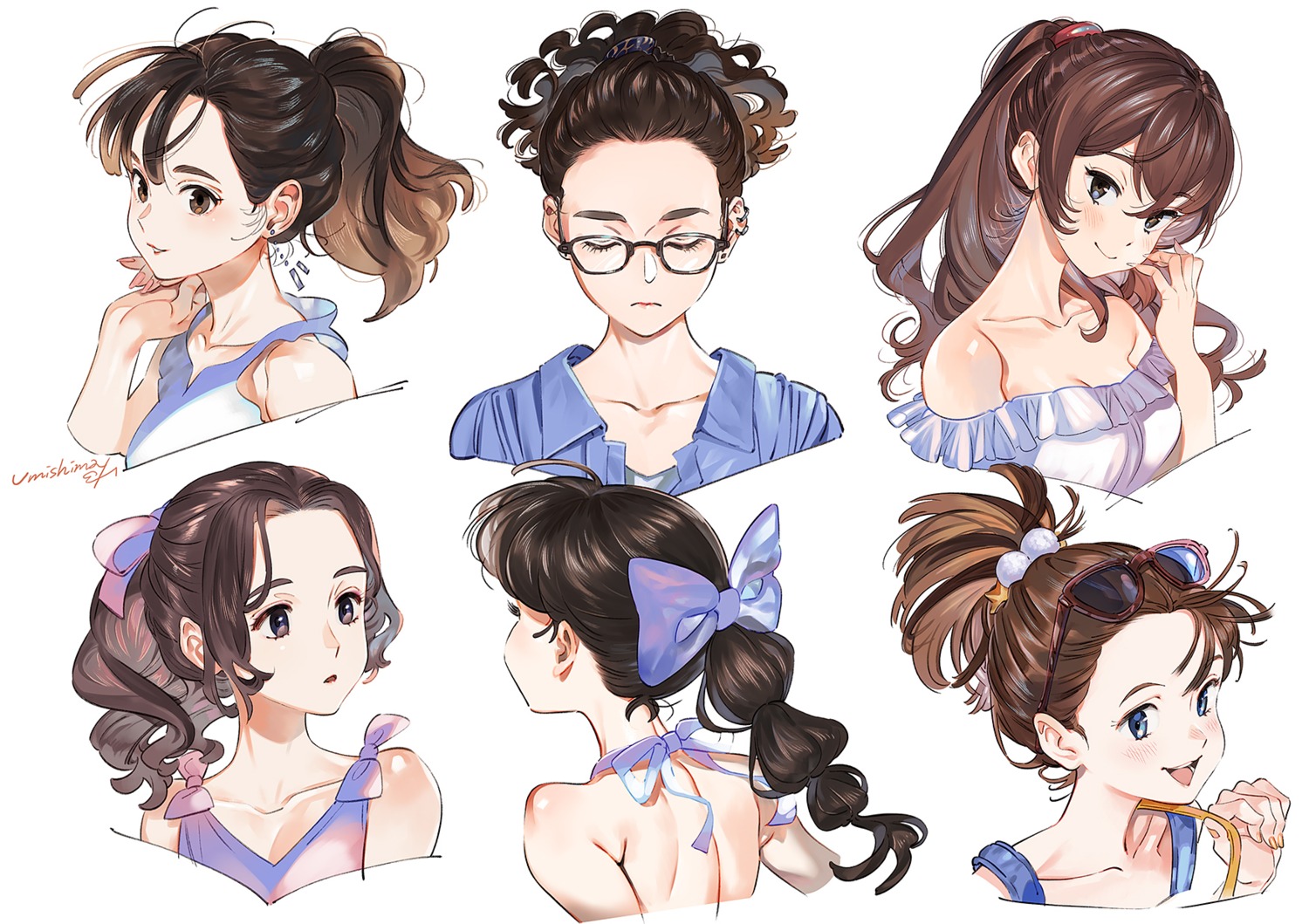 cleavage, megane, umishima_senbon