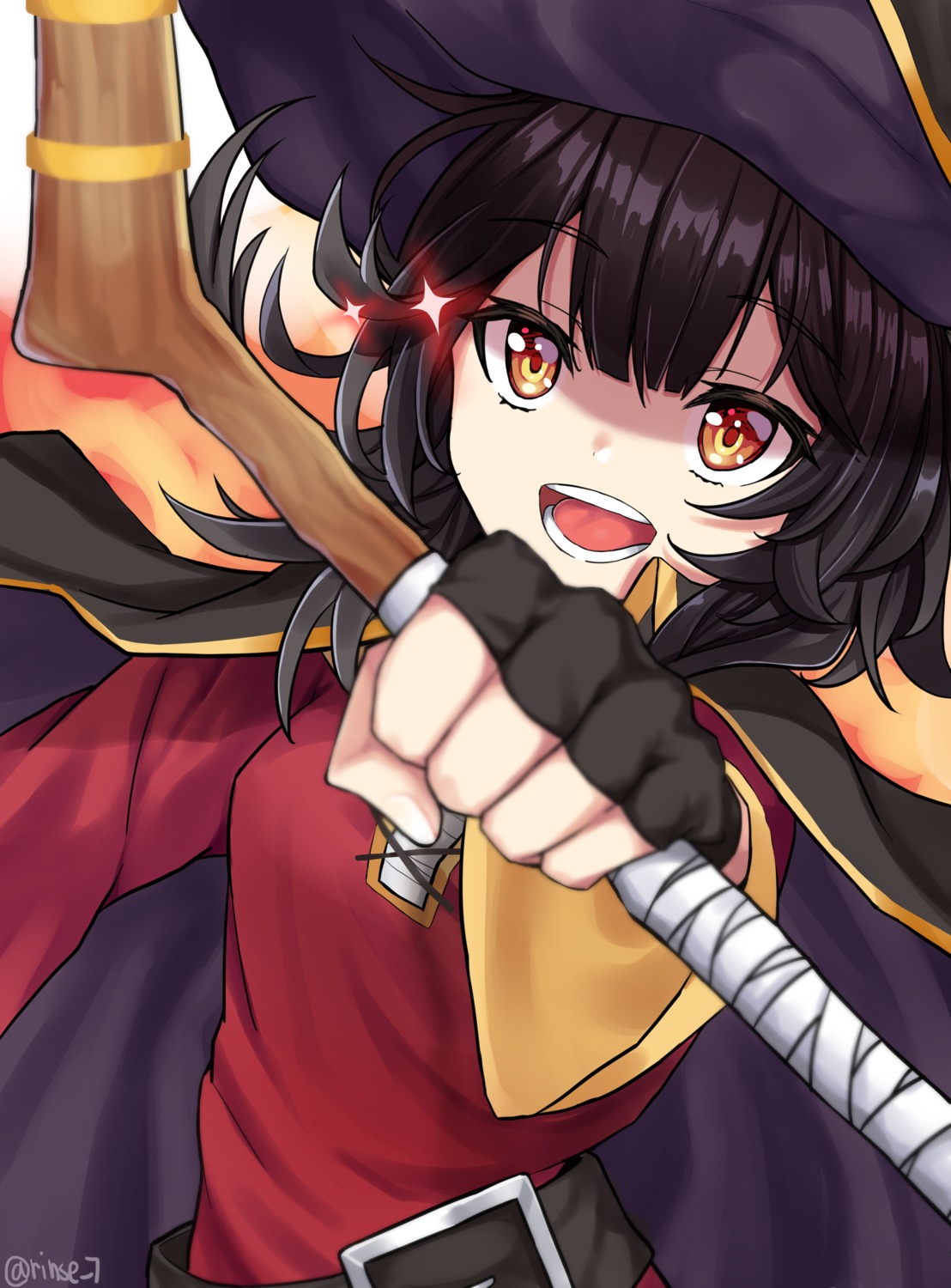 kono_subarashii_sekai_ni_shukufuku_wo!, megumin, rinse_7, weapon, witch