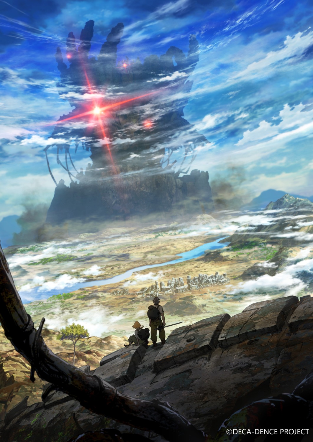 deca_dence, kaburagi_(deca_dence), landscape, mecha, natsume_(deca_dence), uniform