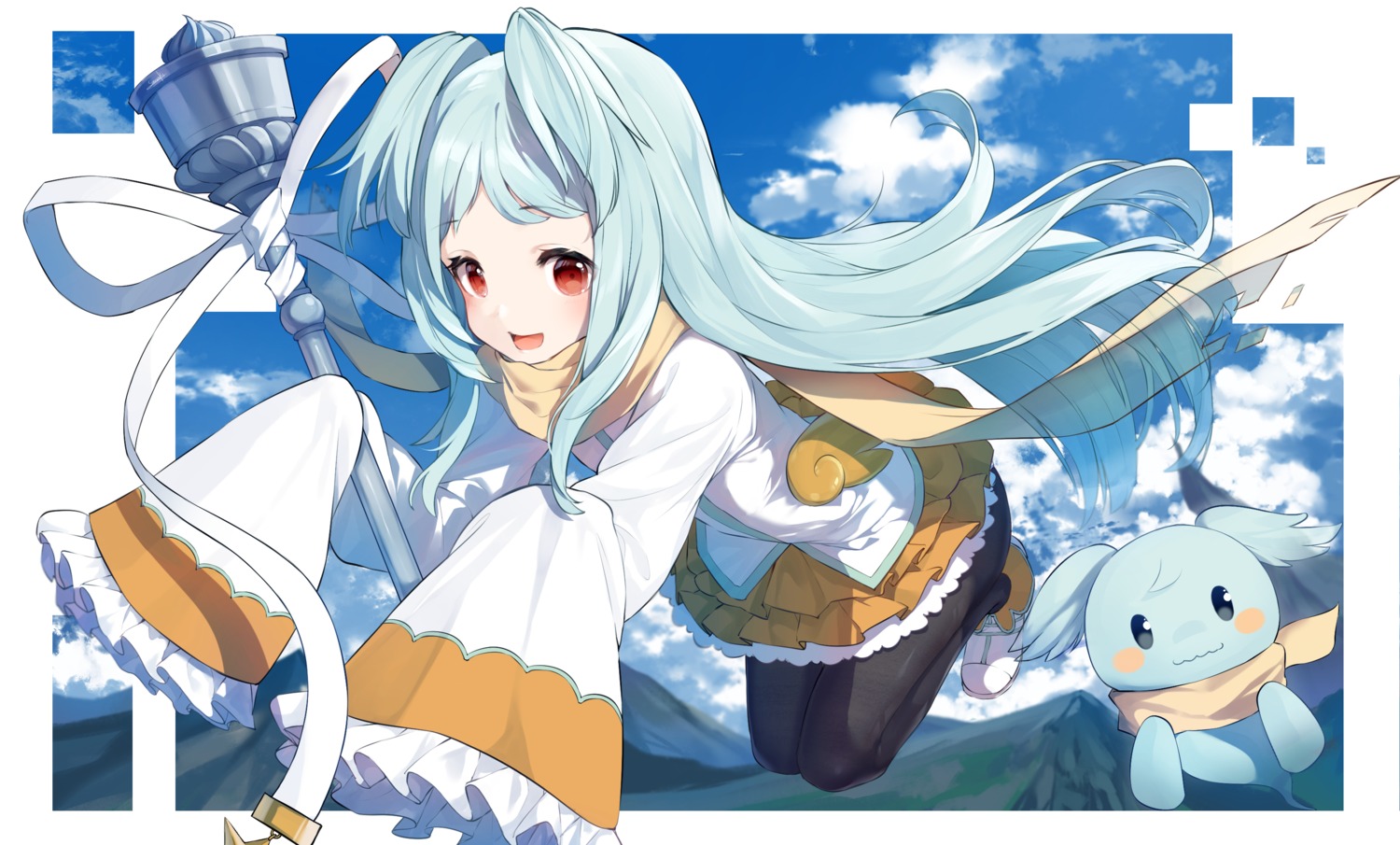 izumo_miyako, pantyhose, princess_connect!, princess_connect!_re:dive, snozaki, weapon