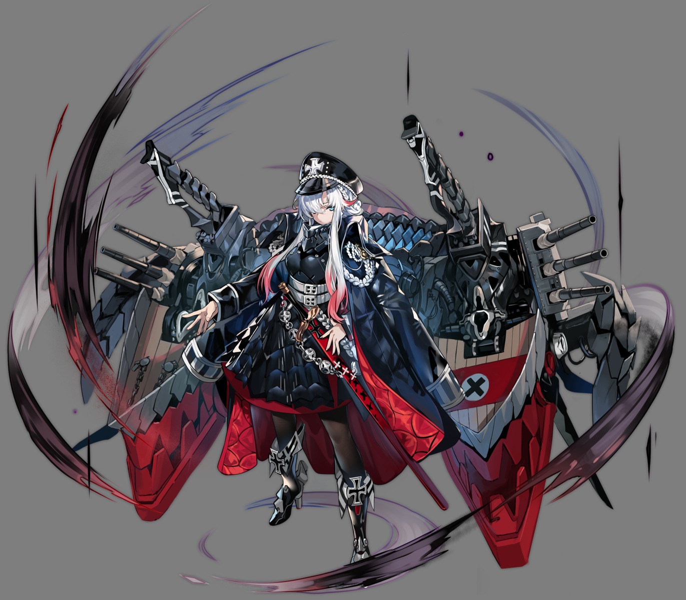 azur_lane, heels, odin_(azur_lane), ran_(bukeranwu), sword, transparent_png, uniform