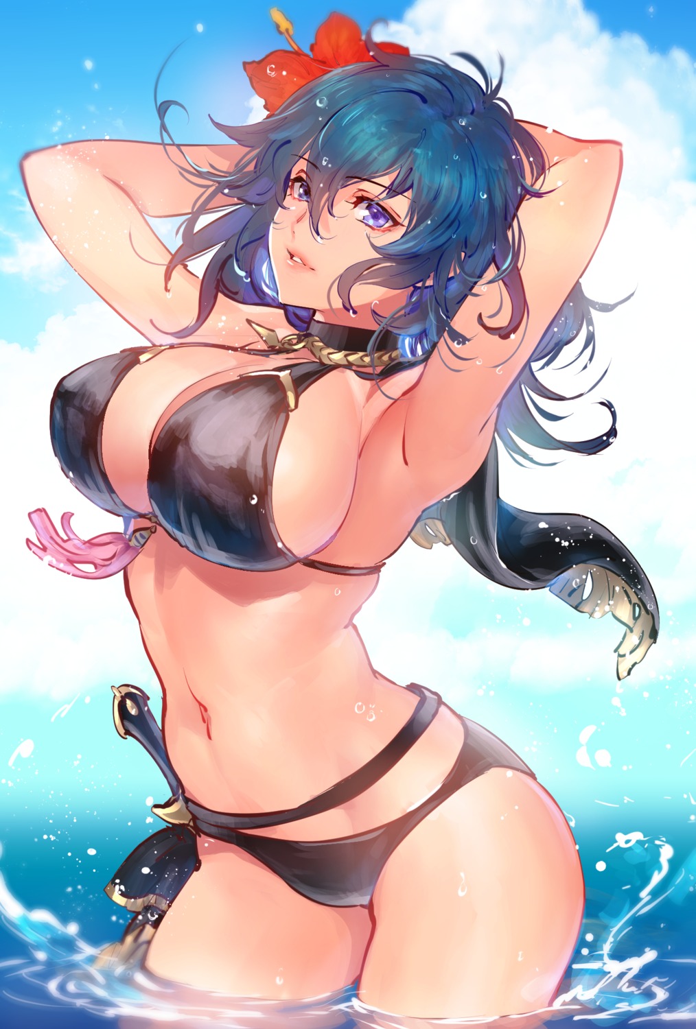 bikini, byleth_(fire_emblem), fire_emblem, fire_emblem_three_houses, kin_mokusei, swimsuits, wet