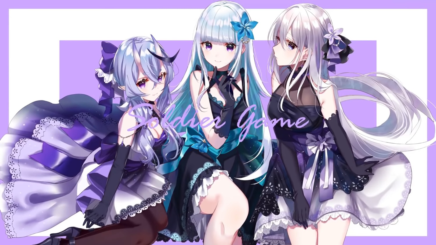 cap, cleavage, dress, heels, higuchi_kaede, horns, lize_helesta, misumi
