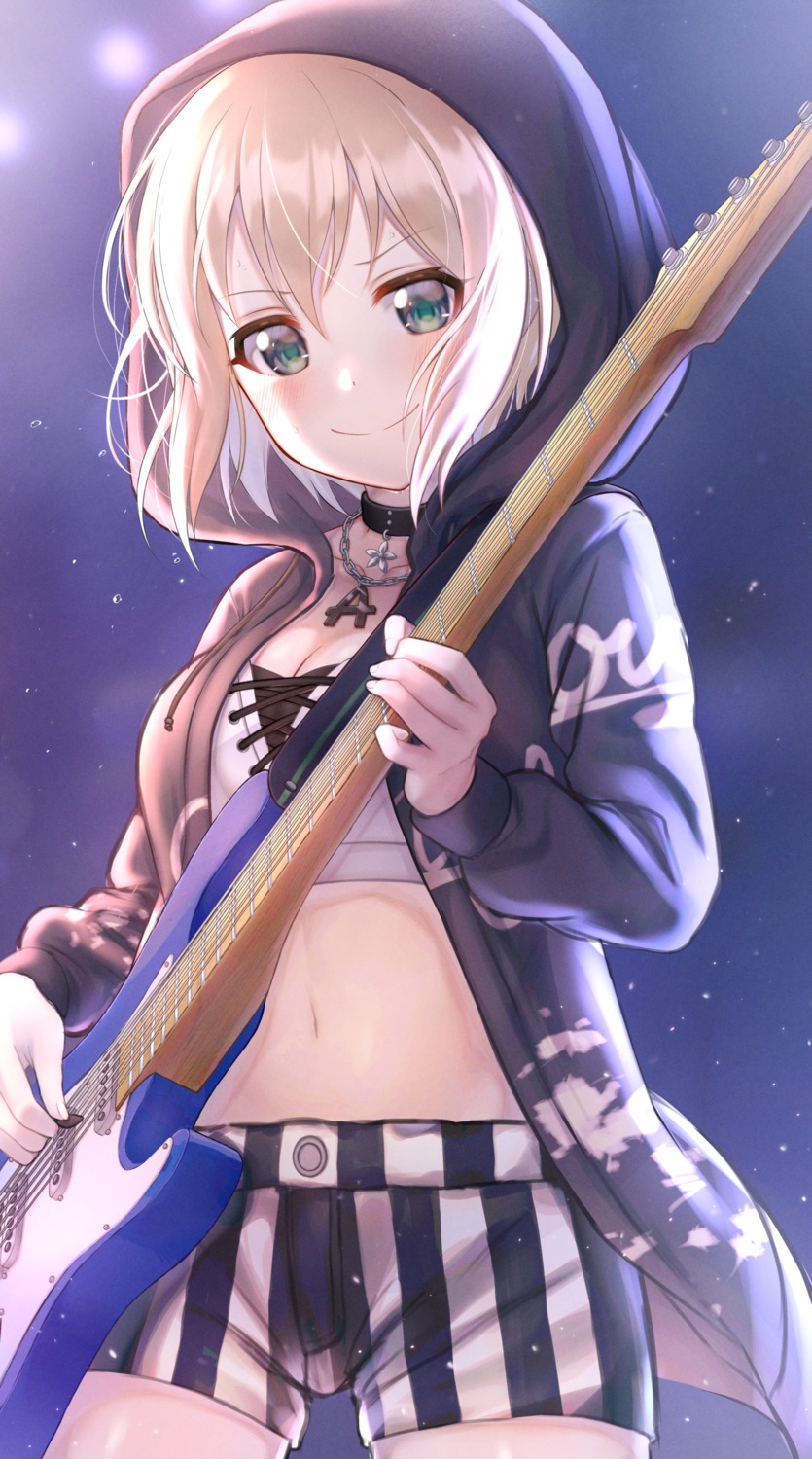 bang_dream!, cleavage, gohan_(lupina1023), guitar