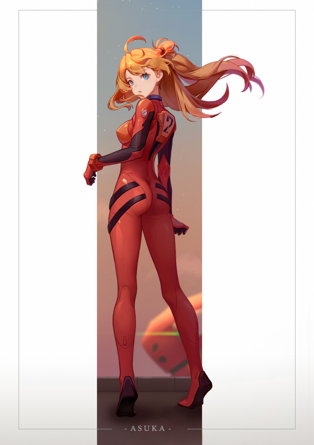ass, bodysuit, neon_genesis_evangelion, rookive_cai_cai, souryuu_asuka_langley