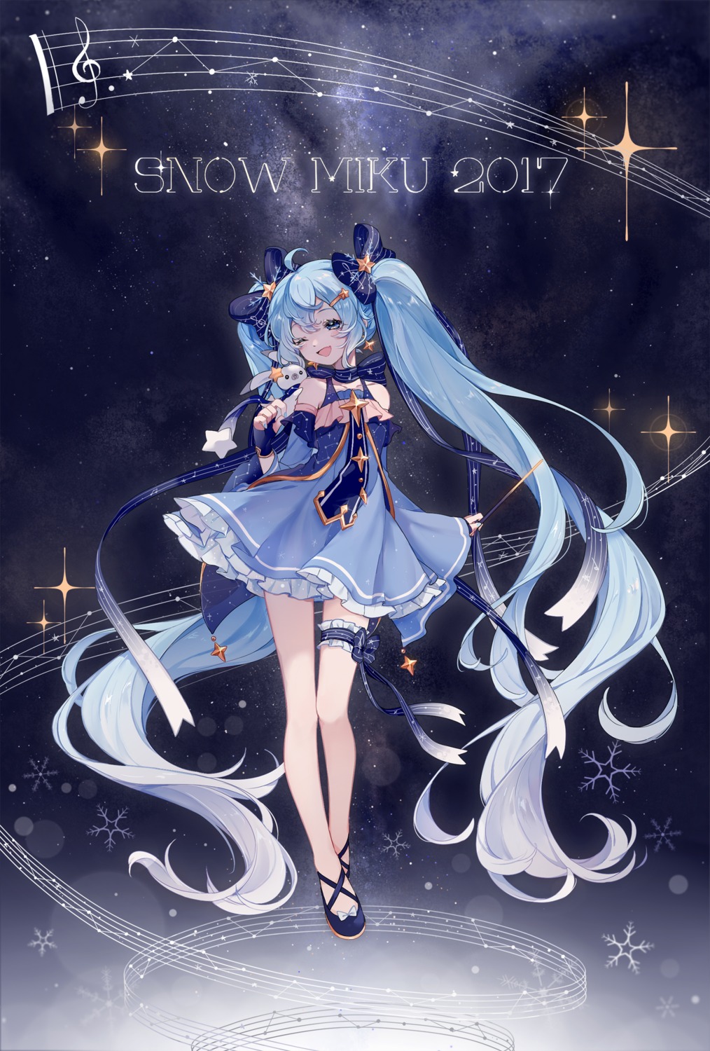 dress, garter, hatsune_miku, nishina_hima, vocaloid, yuki_miku