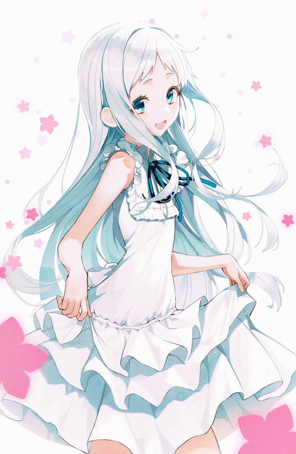 ano_hi_mita_hana_no_namae_wo_bokutachi_wa_mada_shiranai, dress, honma_meiko, pro-p, skirt_lift, summer_dress