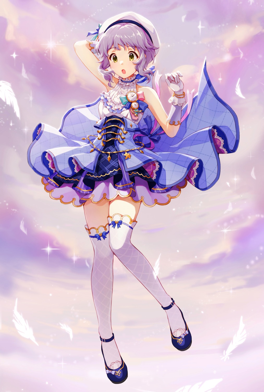 dress, fishnets, makabe_mizuki, pinkiepies2, skirt_lift, the_idolm@ster, the_idolm@ster_million_live!, thighhighs