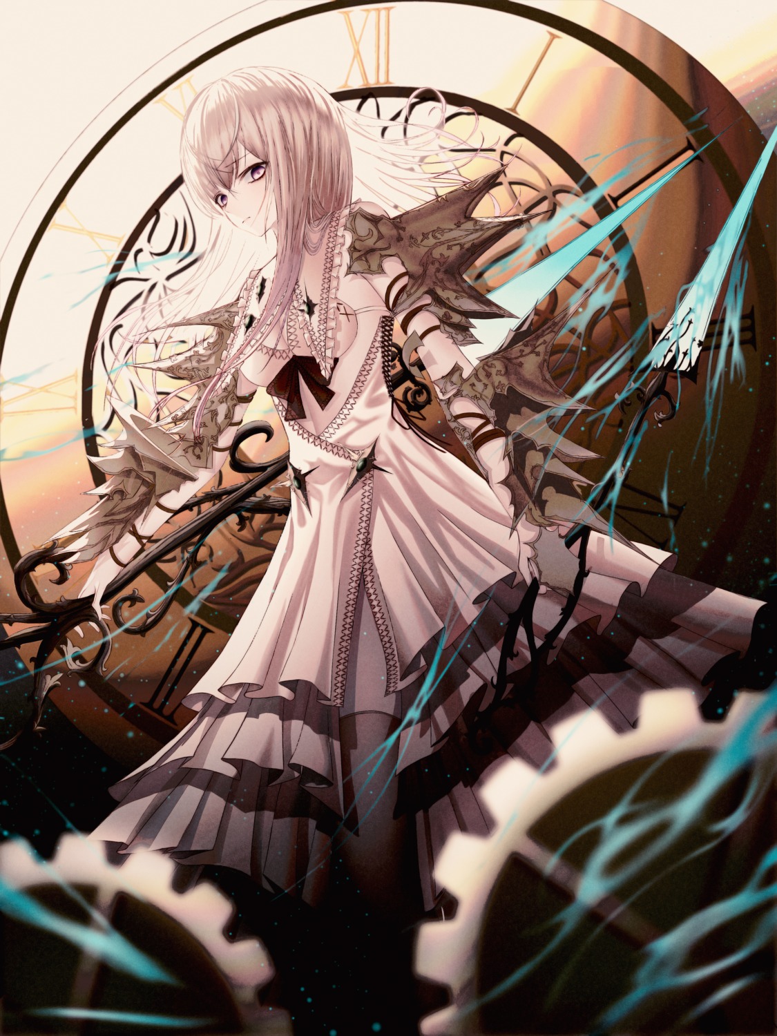 armor, bra, cleavage, dress, kmj8645885, thighhighs, weapon