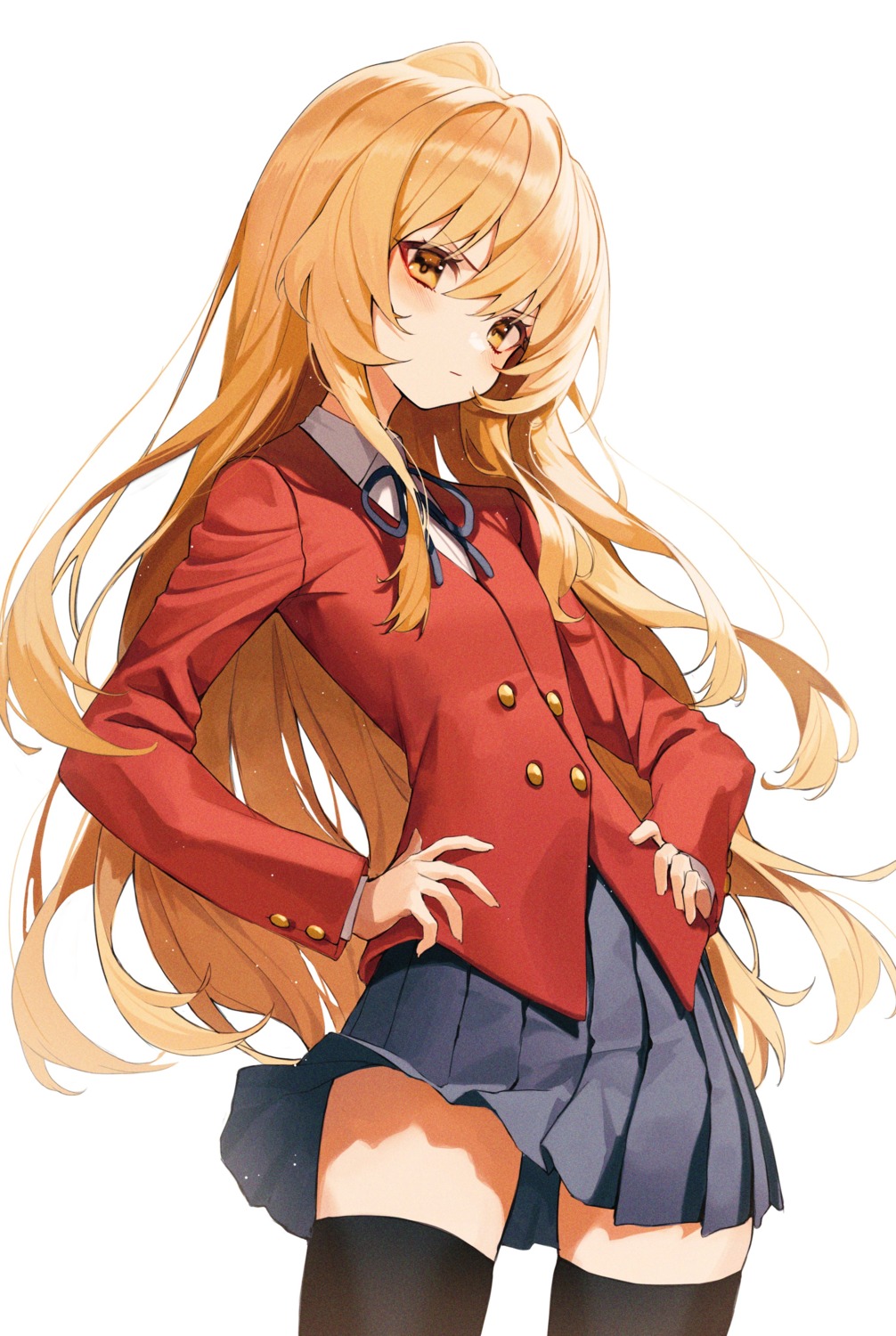aisaka_taiga, pro-p, seifuku, skirt_lift, thighhighs, toradora!