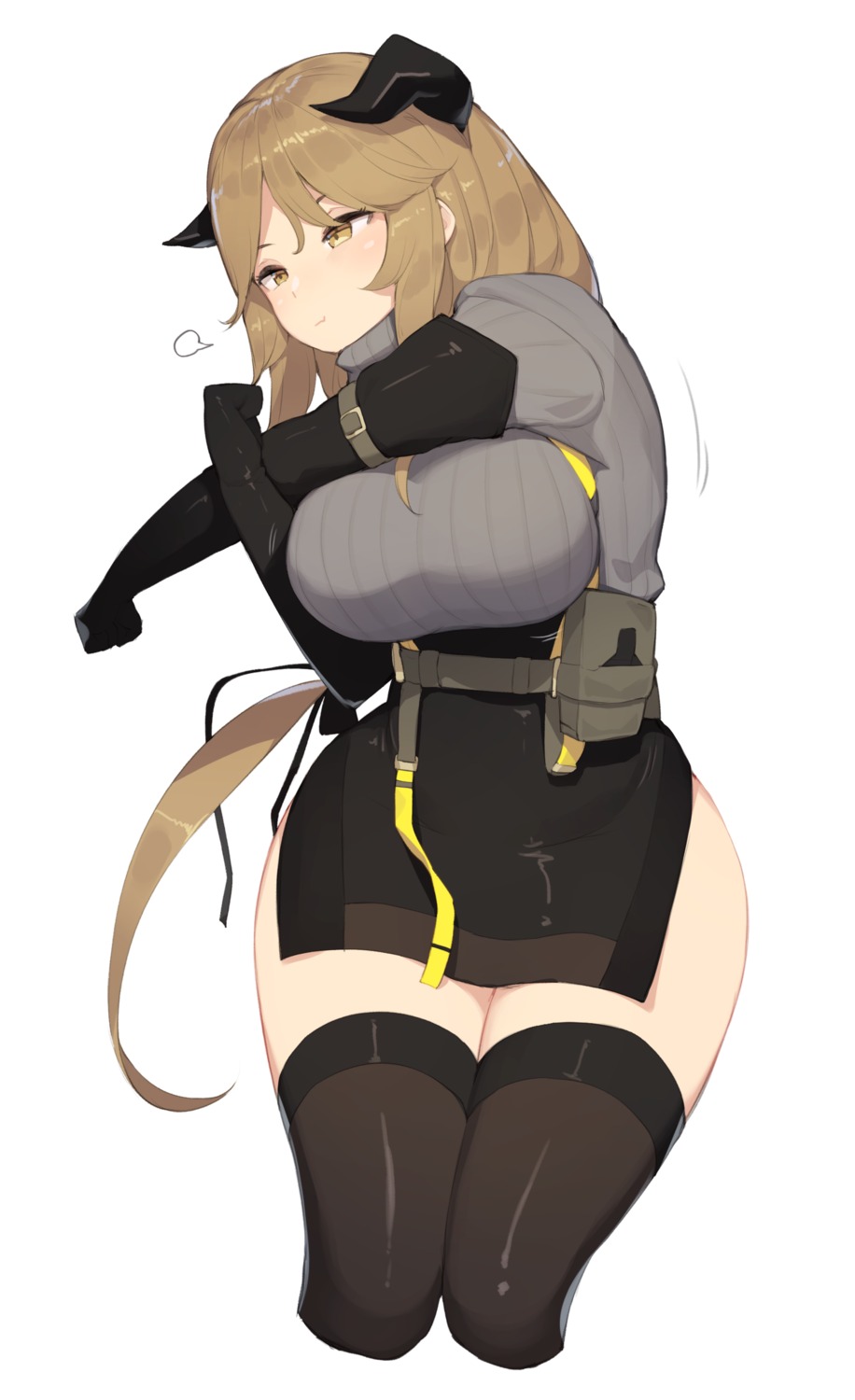 arknights, ce-_-3, horns, meteorite_(arknights), sweater, thighhighs
