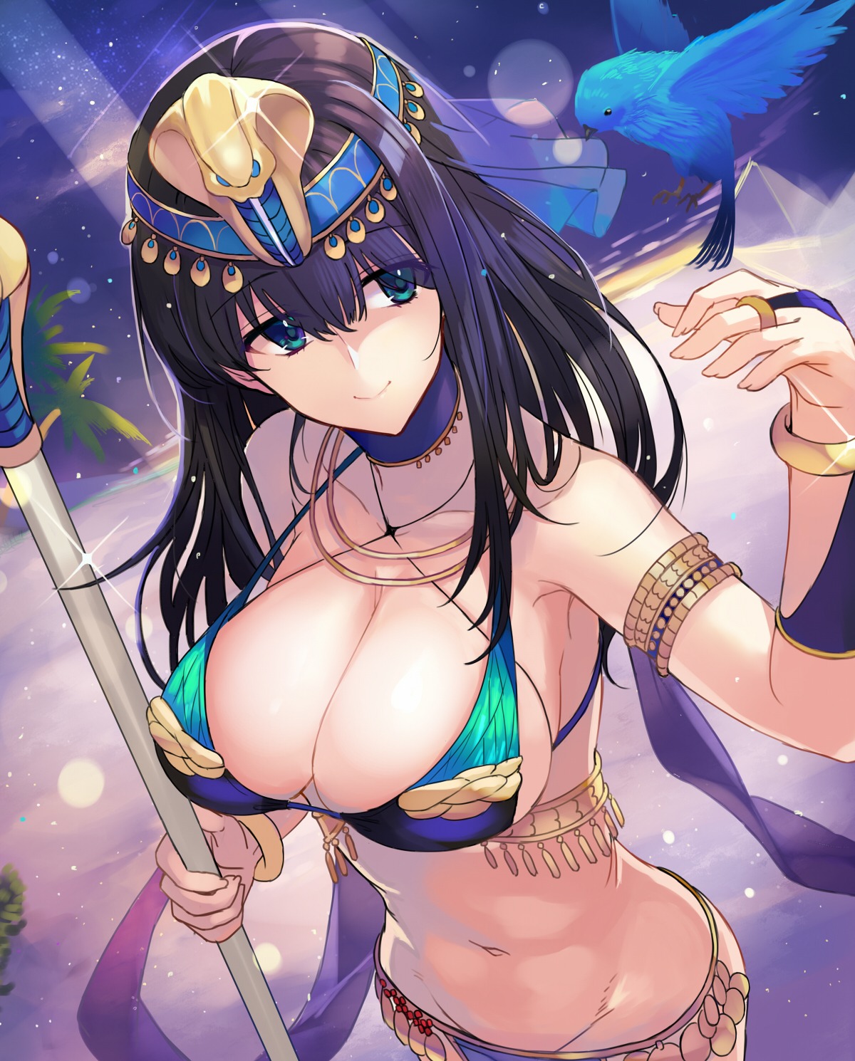ashita_(2010), bikini_armor, bikini_top, cleavage, sagisawa_fumika, swimsuits, the_idolm@ster, the_idolm@ster_cinderella_girls, weapon