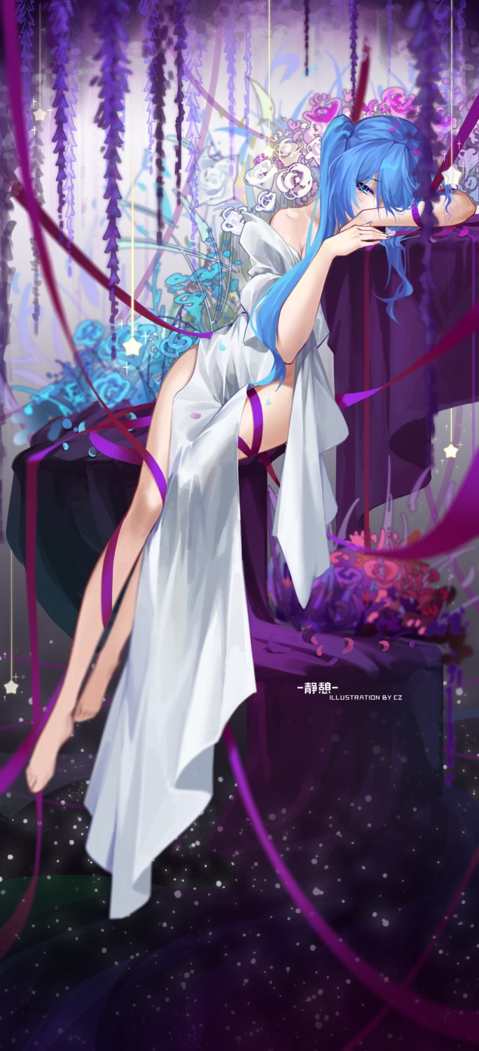 cz_(mikumikumi), dress, no_bra, open_shirt