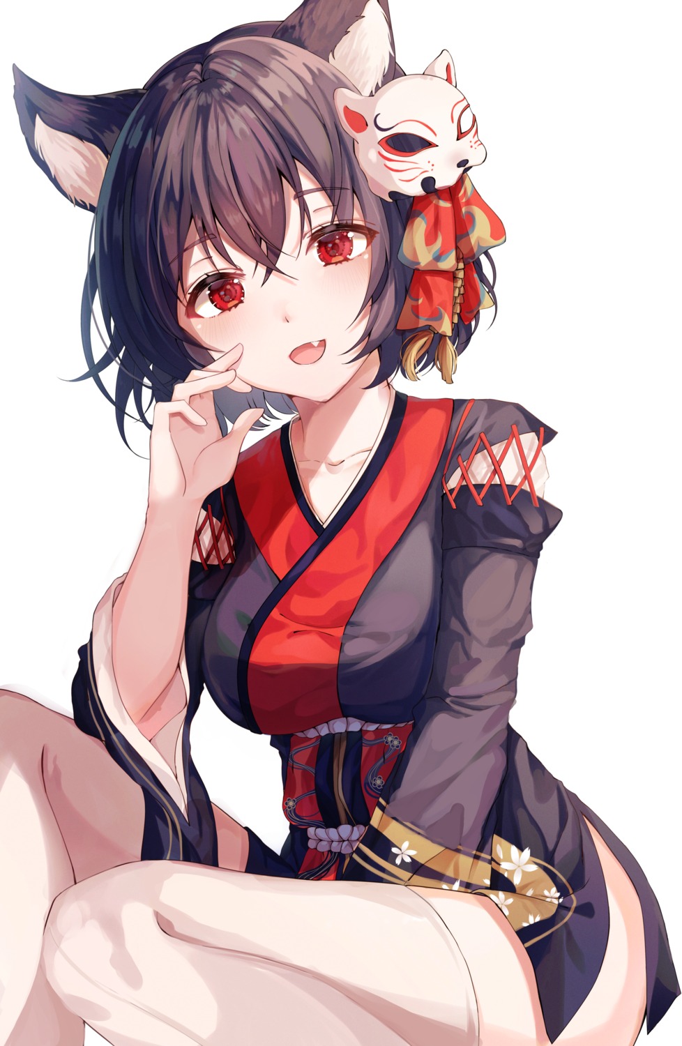animal_ears, azur_lane, japanese_clothes, tess_(88884), thighhighs, yamashiro_(azur_lane)