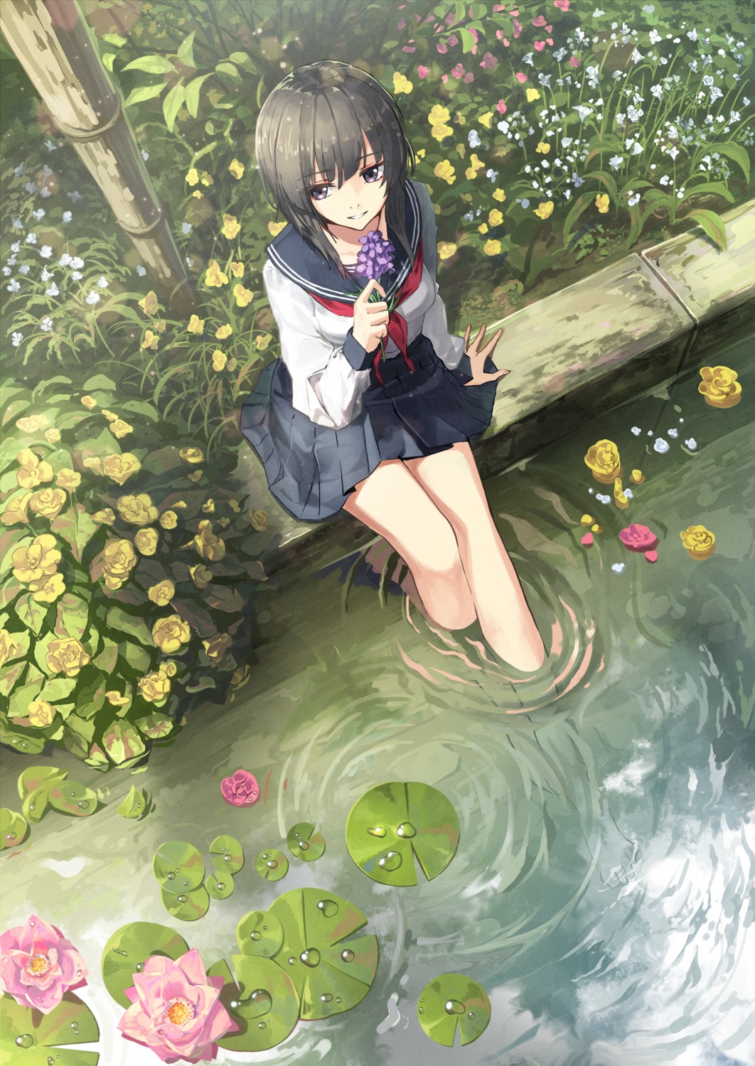 seifuku, skirt_lift, vikpie, wet