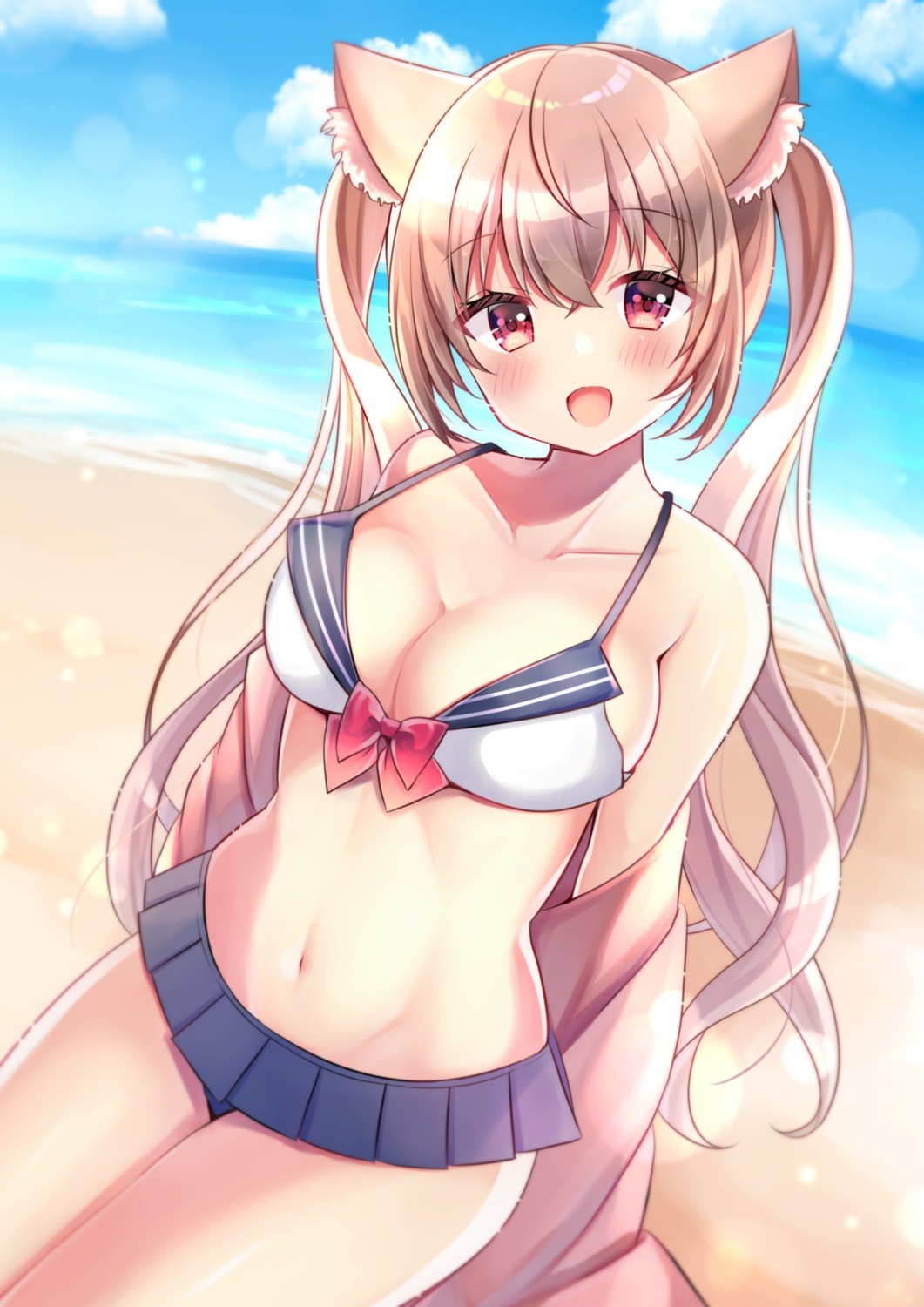 animal_ears, bikini, minami_saki, swimsuits