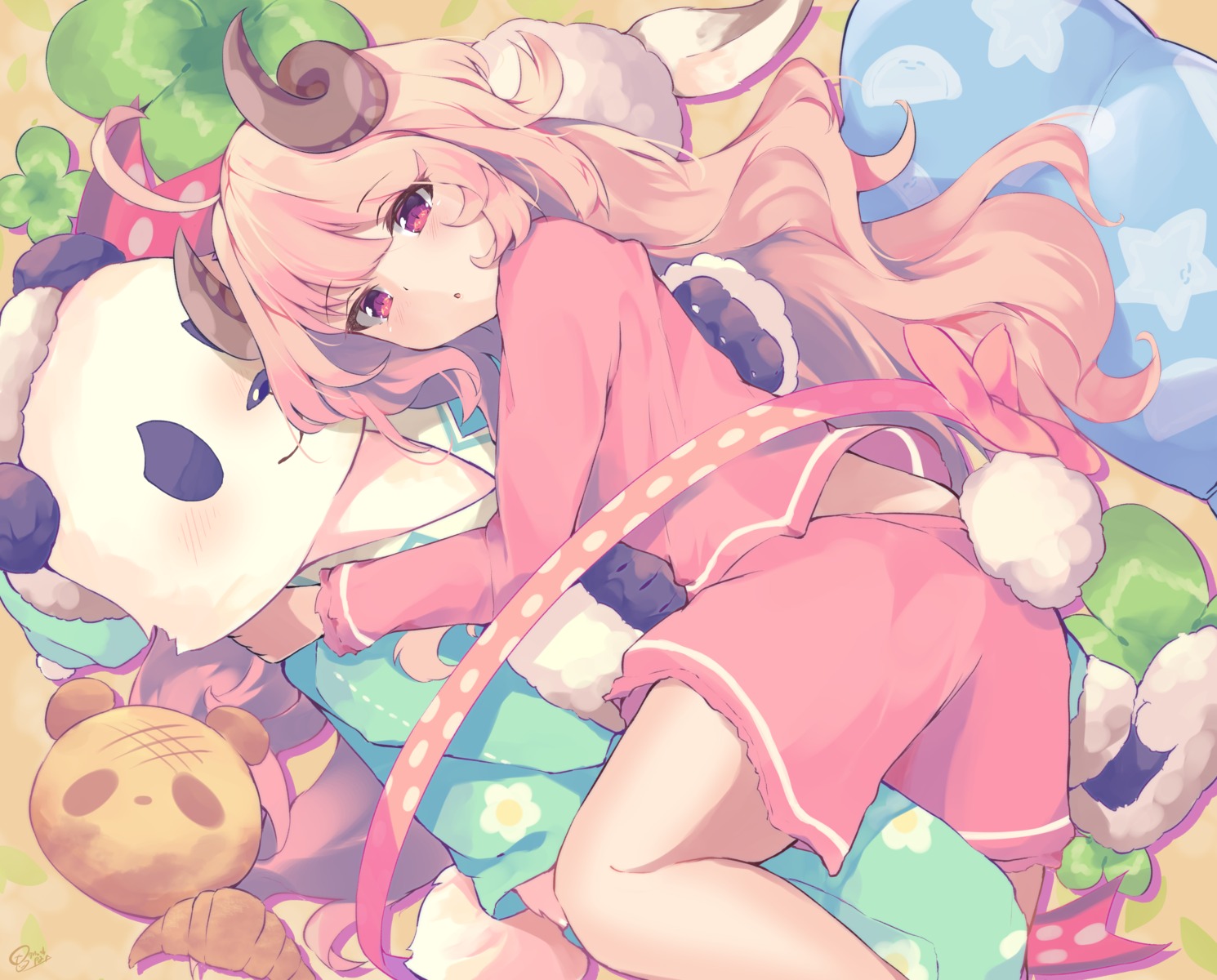chunithm, horns, mushpz, pajama, tail