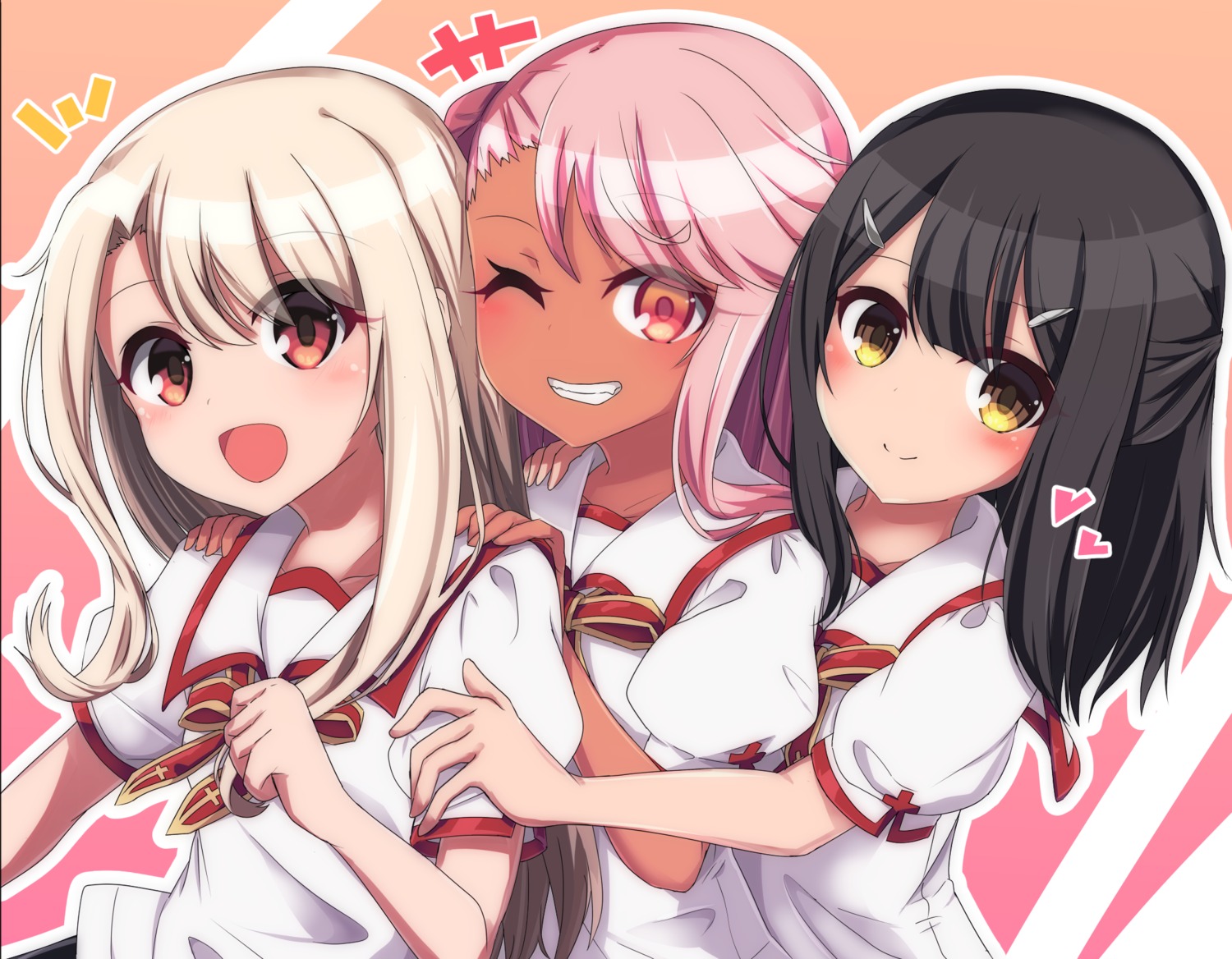 chawan, chloe_von_einzbern, fate/kaleid_liner_prisma_illya, fate/stay_night, illyasviel_von_einzbern, miyu_edelfelt, seifuku