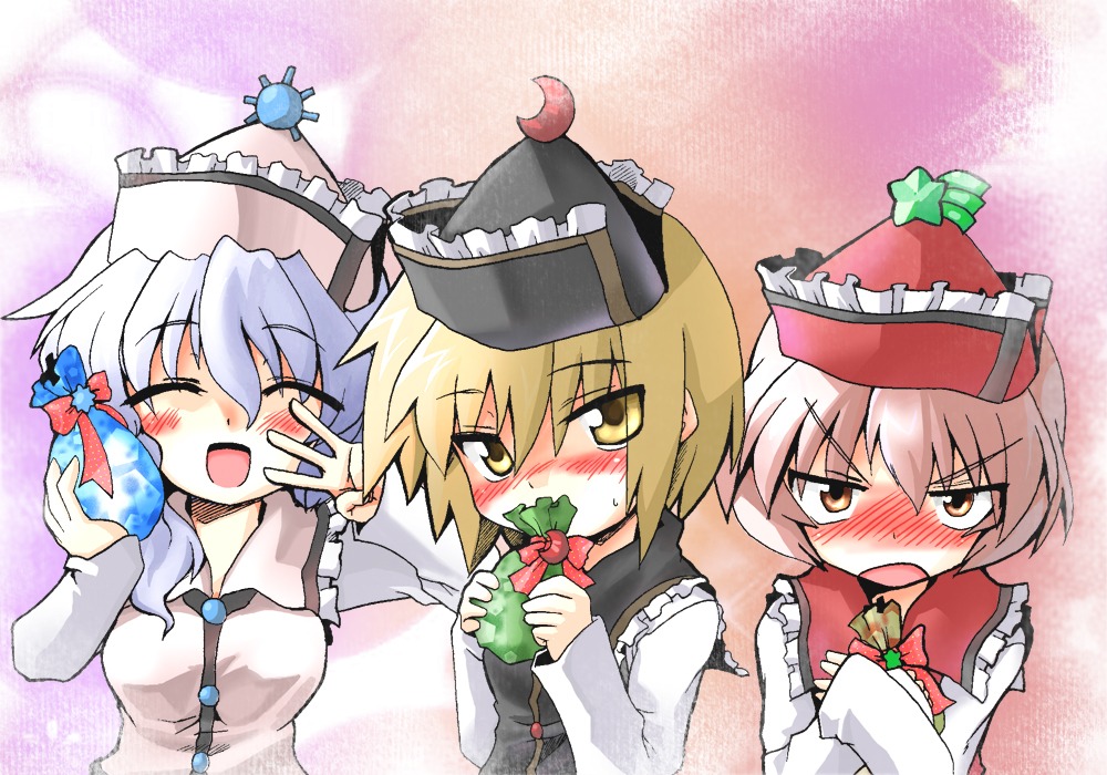 kotoshima, lunasa_prismriver, lyrica_prismriver, merlin_prismriver, touhou
