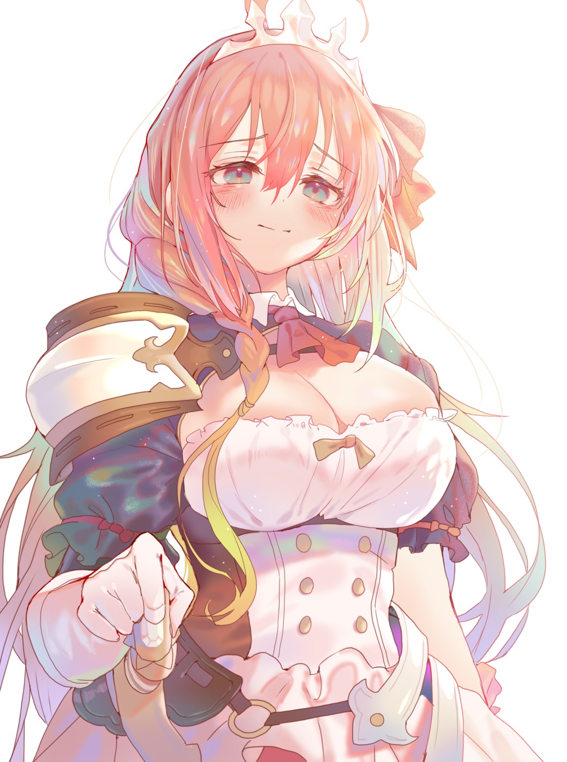 armor, cleavage, no_bra, pecorine, princess_connect!, princess_connect!_re:dive, torano