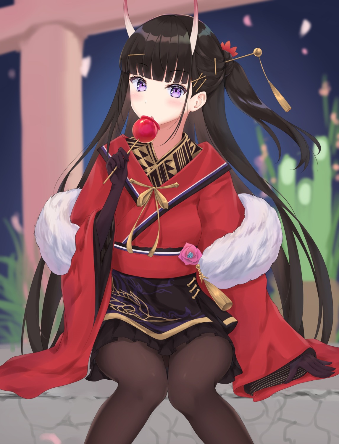 azur_lane, horns, japanese_clothes, noshiro_(azur_lane), pantyhose, to_sse