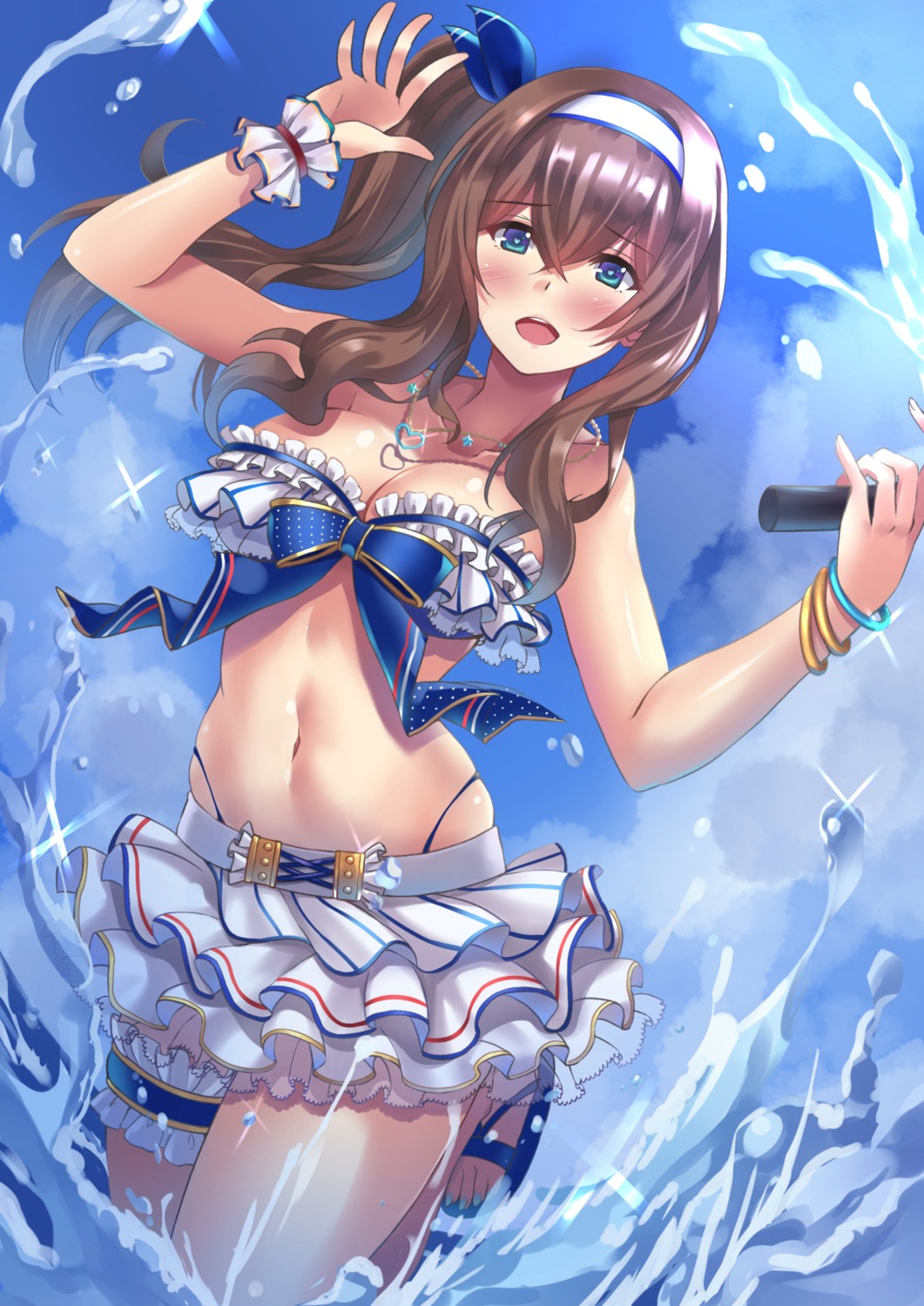 a-na, bikini, garter, sagisawa_fumika, swimsuits, the_idolm@ster, the_idolm@ster_cinderella_girls, wet
