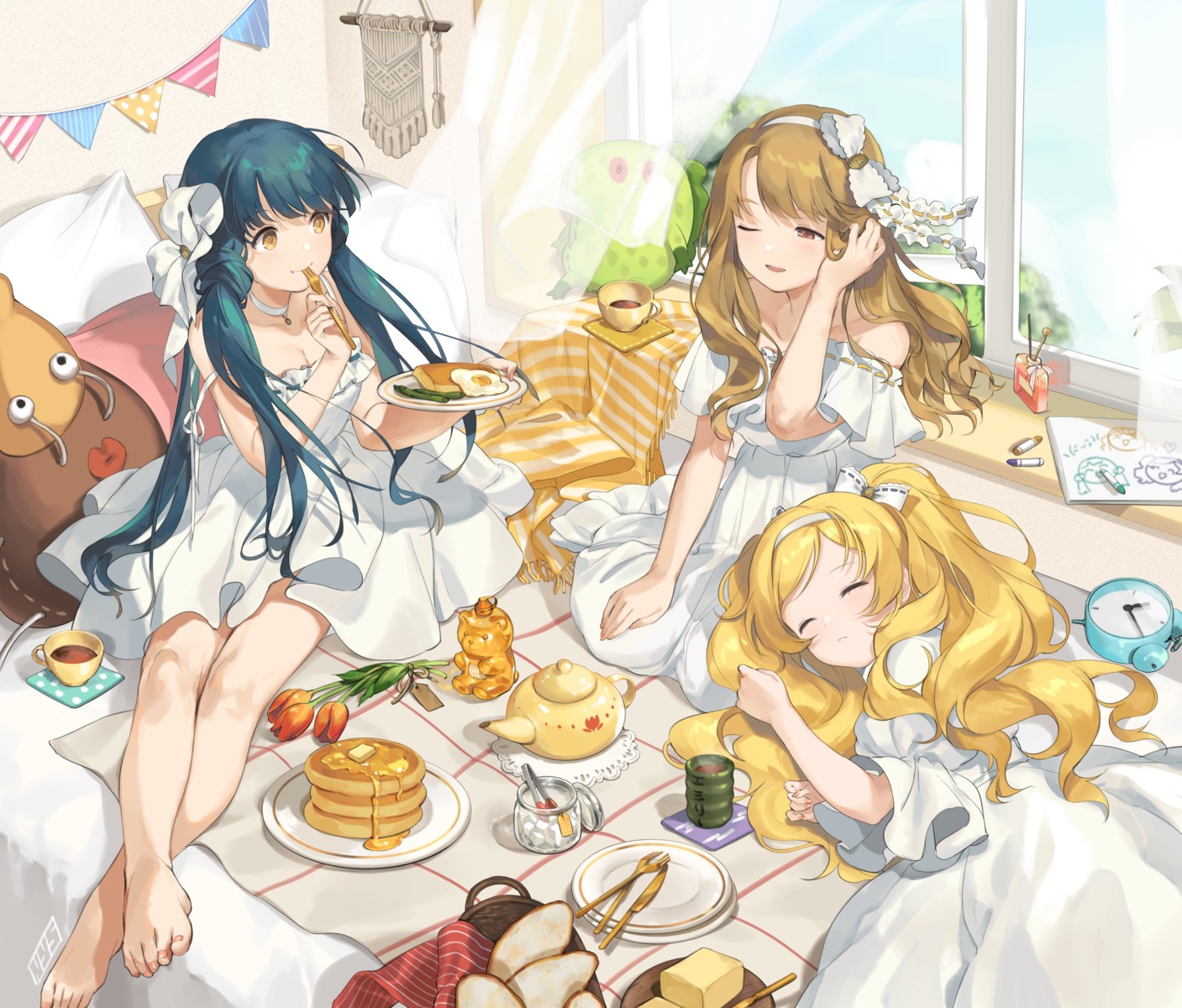 cleavage, dress, emily_stewart, feet, kitakami_reika, miyao_miya, nys, the_idolm@ster