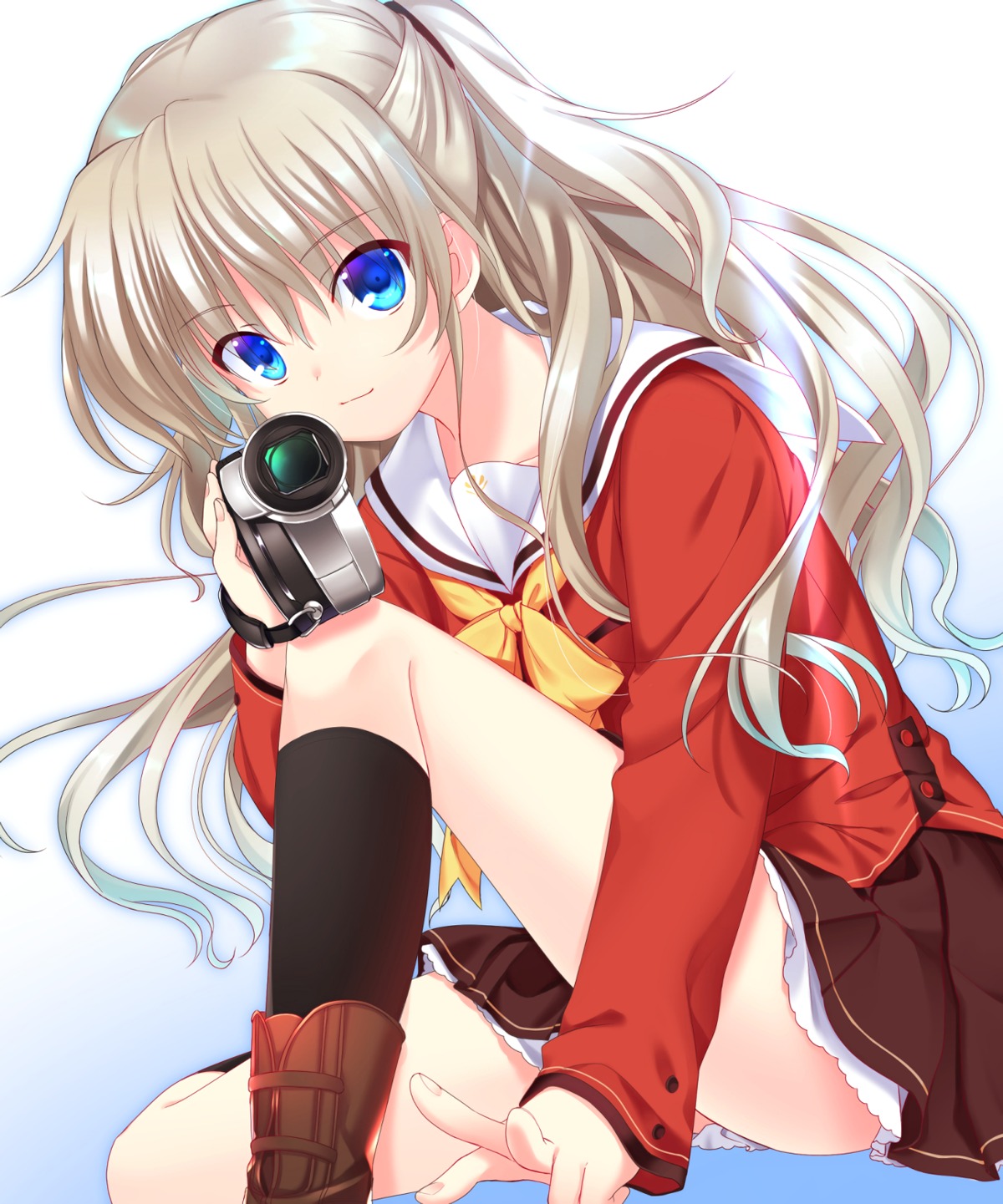 charlotte, otou_(otou_san), seifuku, skirt_lift, tomori_nao