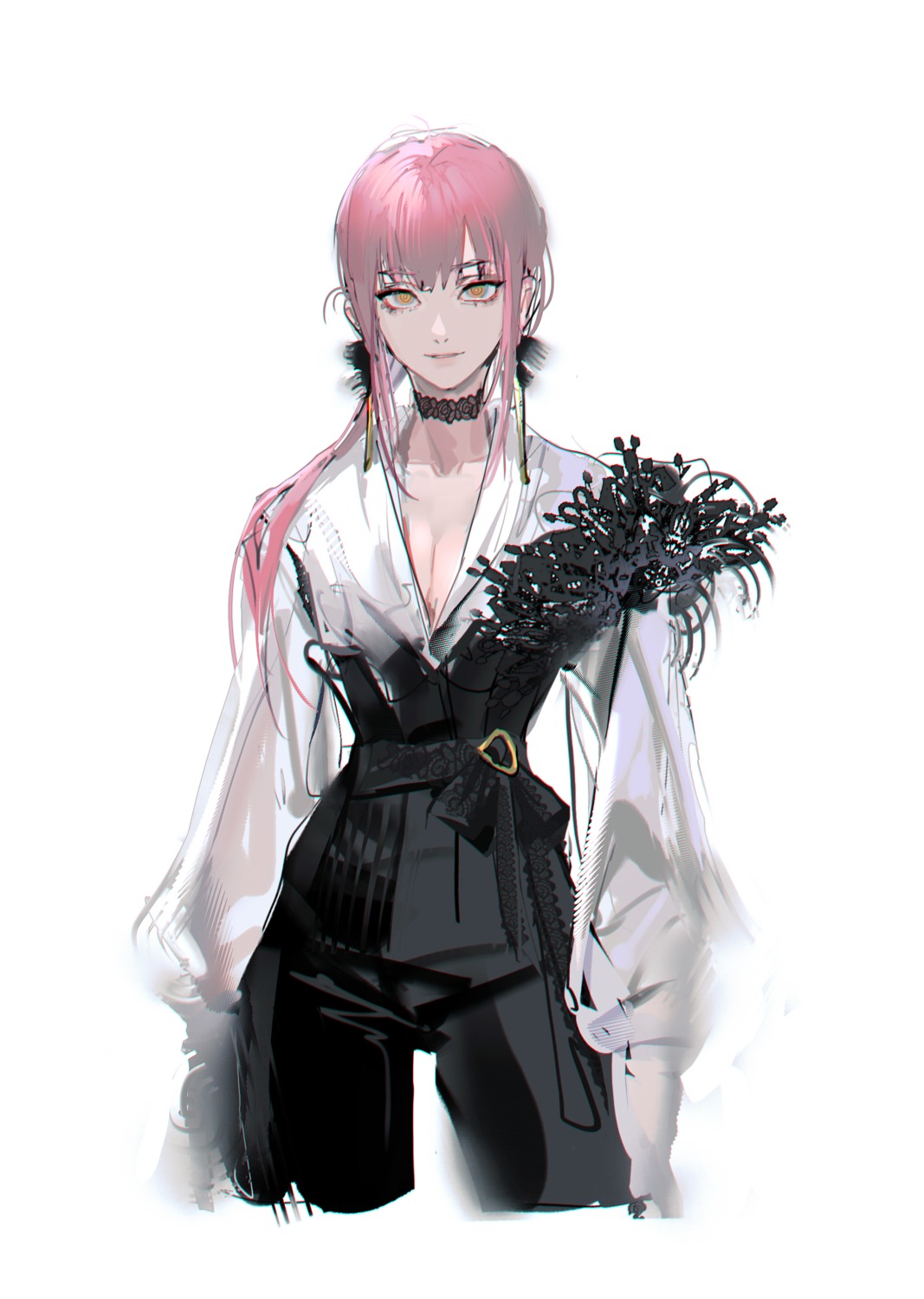 chainsaw_man, cleavage, makima_(chainsaw_man), quuni, see_through, sketch