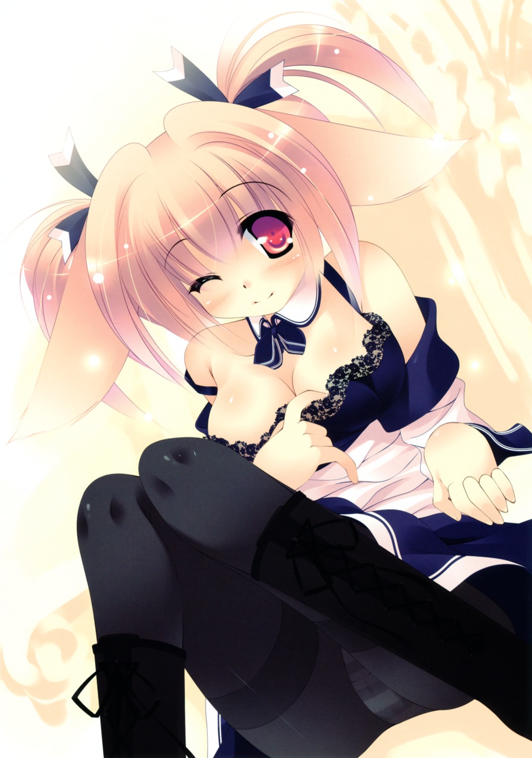 cleavage, inuneko, matatapi, pantsu, pantyhose, shimapan