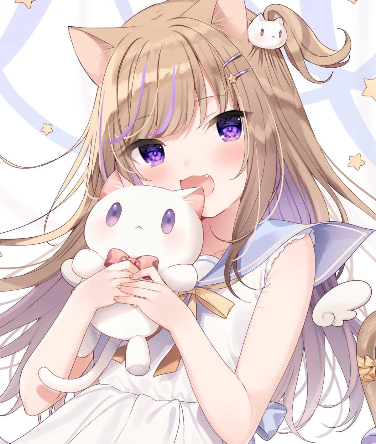 animal_ears, dress, leo, mafuyu_(chibi21), neko, nekomimi, tail, wings